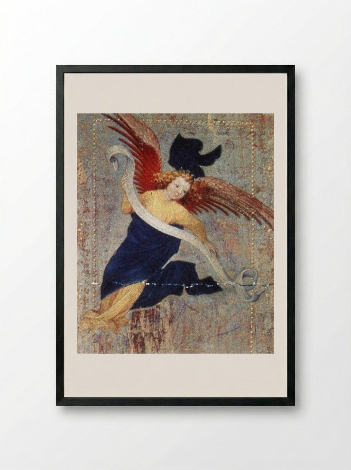 Angel (from the Champmol Altarpiece) - Melchior Broederlam - Framed Print Black