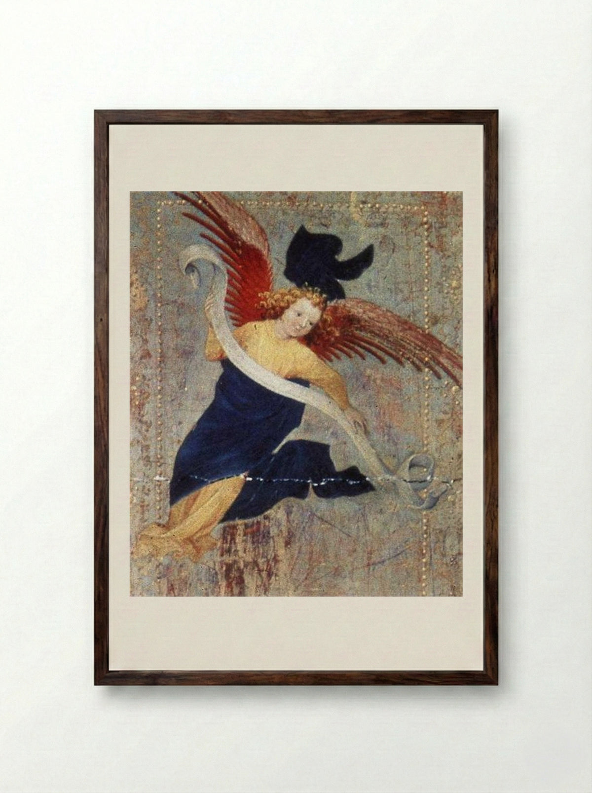 Angel (from the Champmol Altarpiece) - Melchior Broederlam - Framed Print Dark Wood