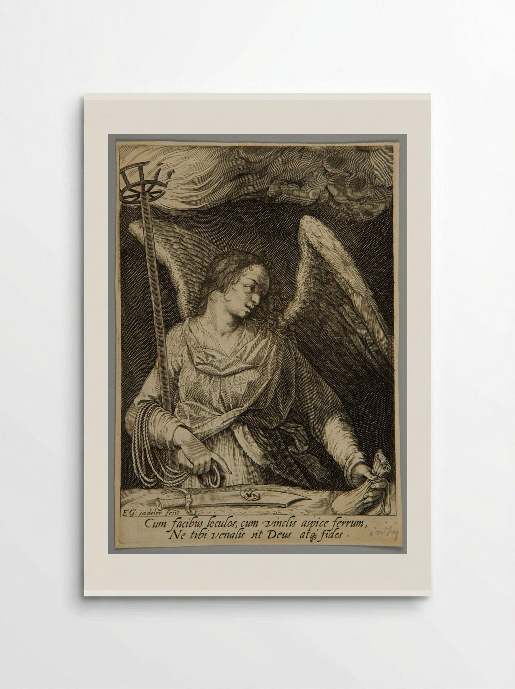 Angel with Peter's sword, the purse, and the torch - Aegidius Sadeler II - Poster