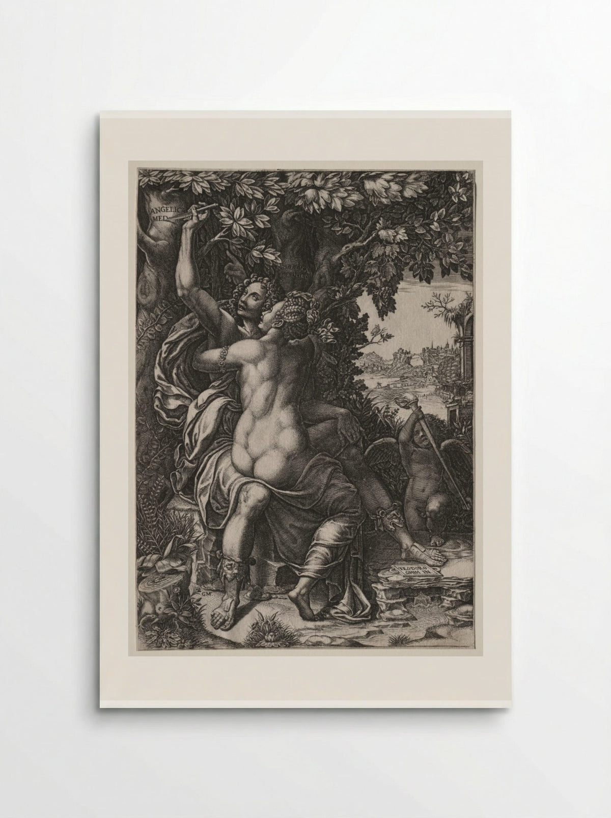 Angelica and Medoro - Giorgio Ghisi - Poster
