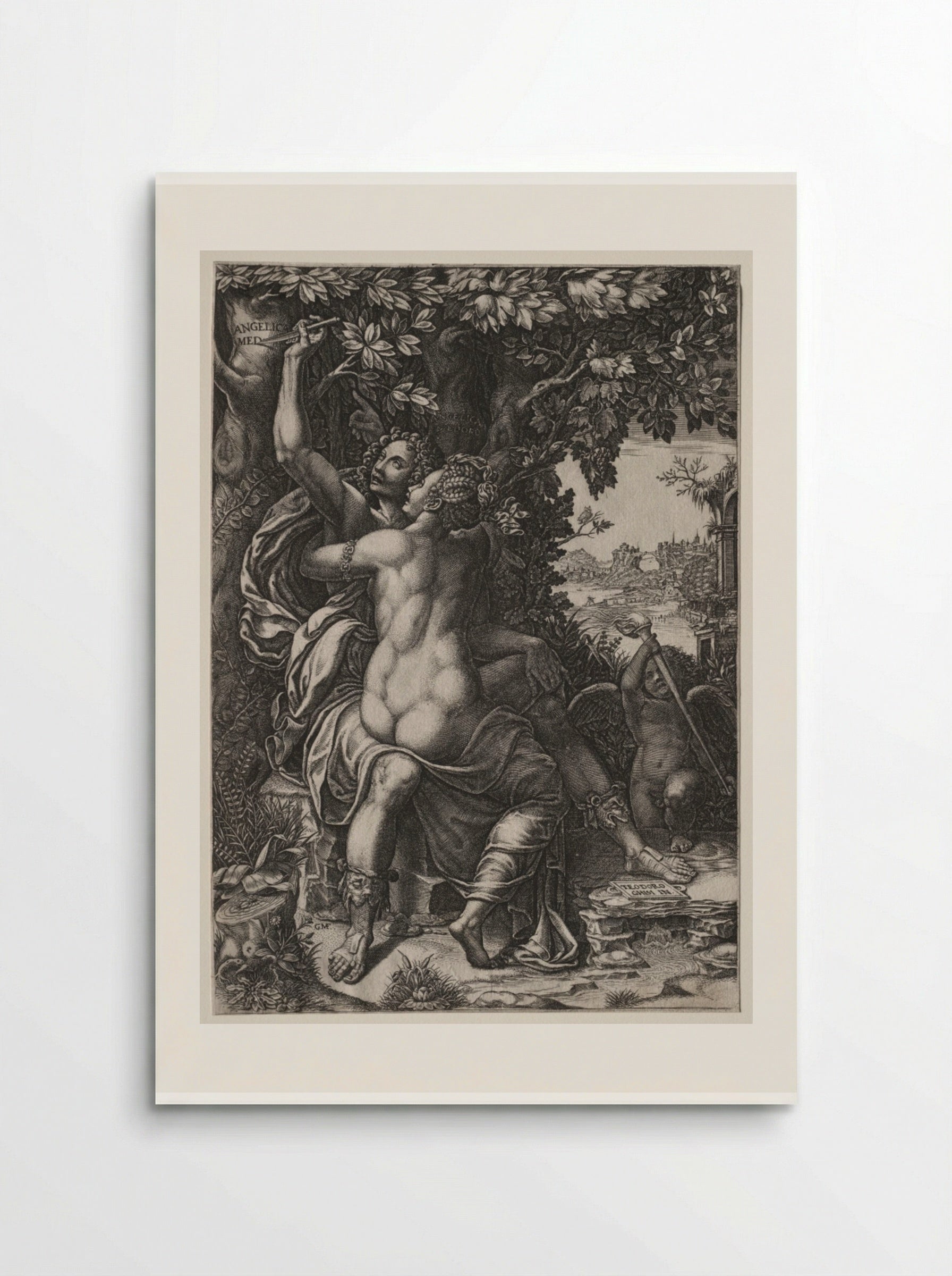 Angelica and Medoro - Giorgio Ghisi - Poster