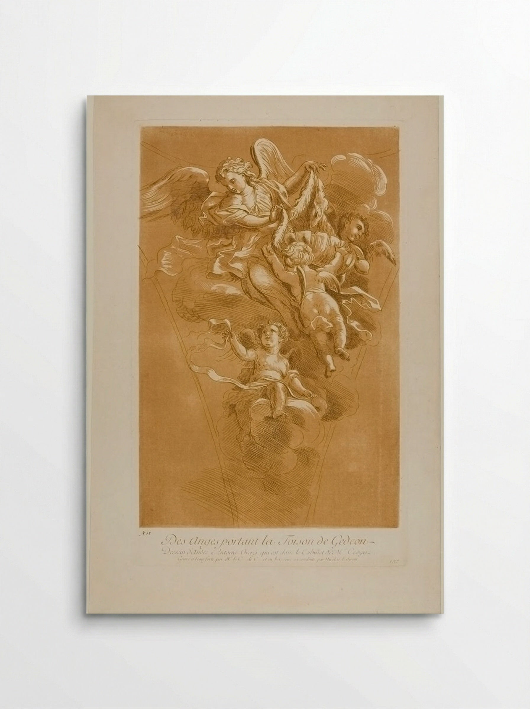 Angels Carrying Gideon's Fleece - Anne Claude de Thubières, Comte de Caylus - Poster