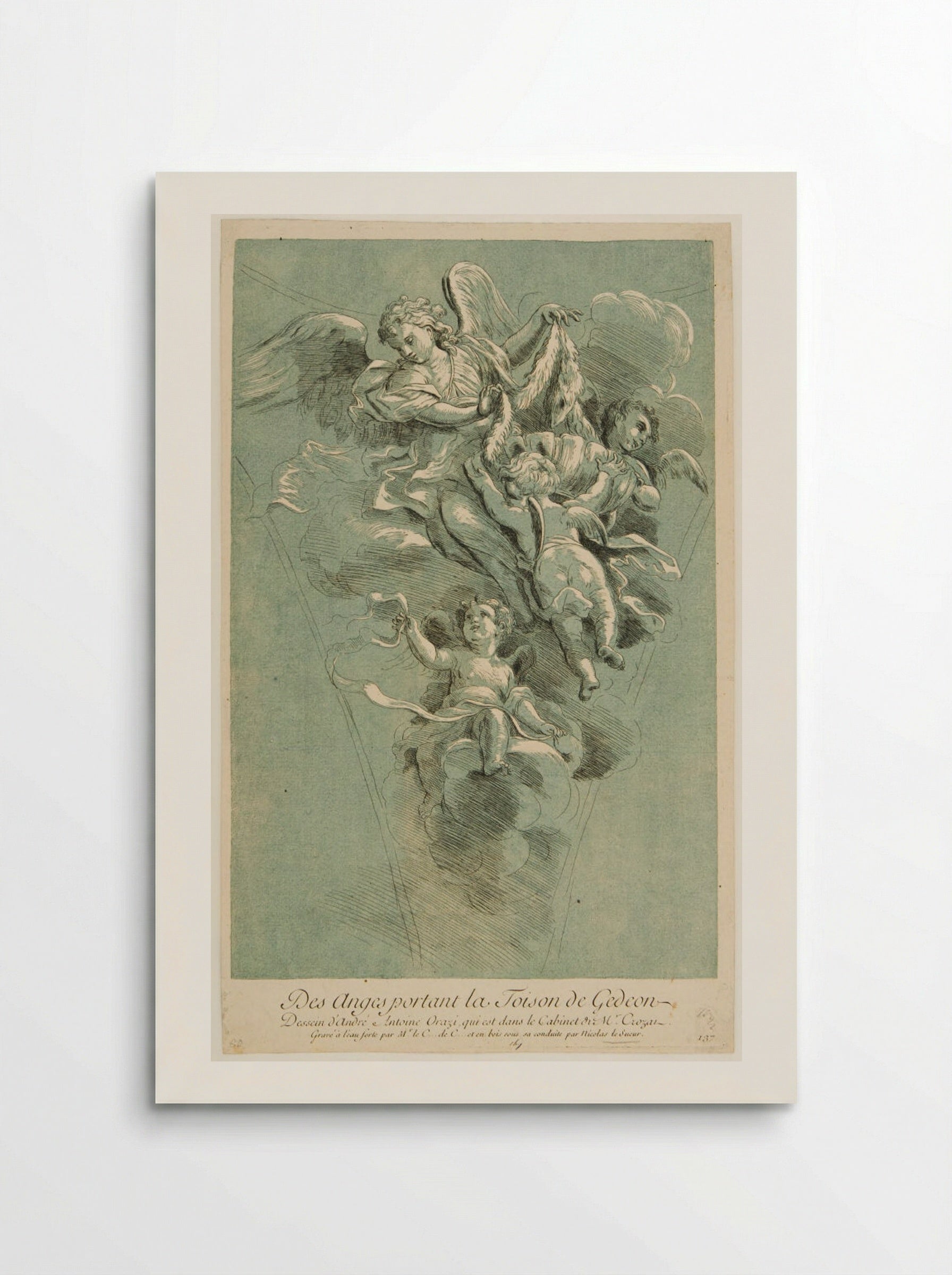 Angels Carrying Gideon's Fleece - Nicolas Le Sueur - Poster