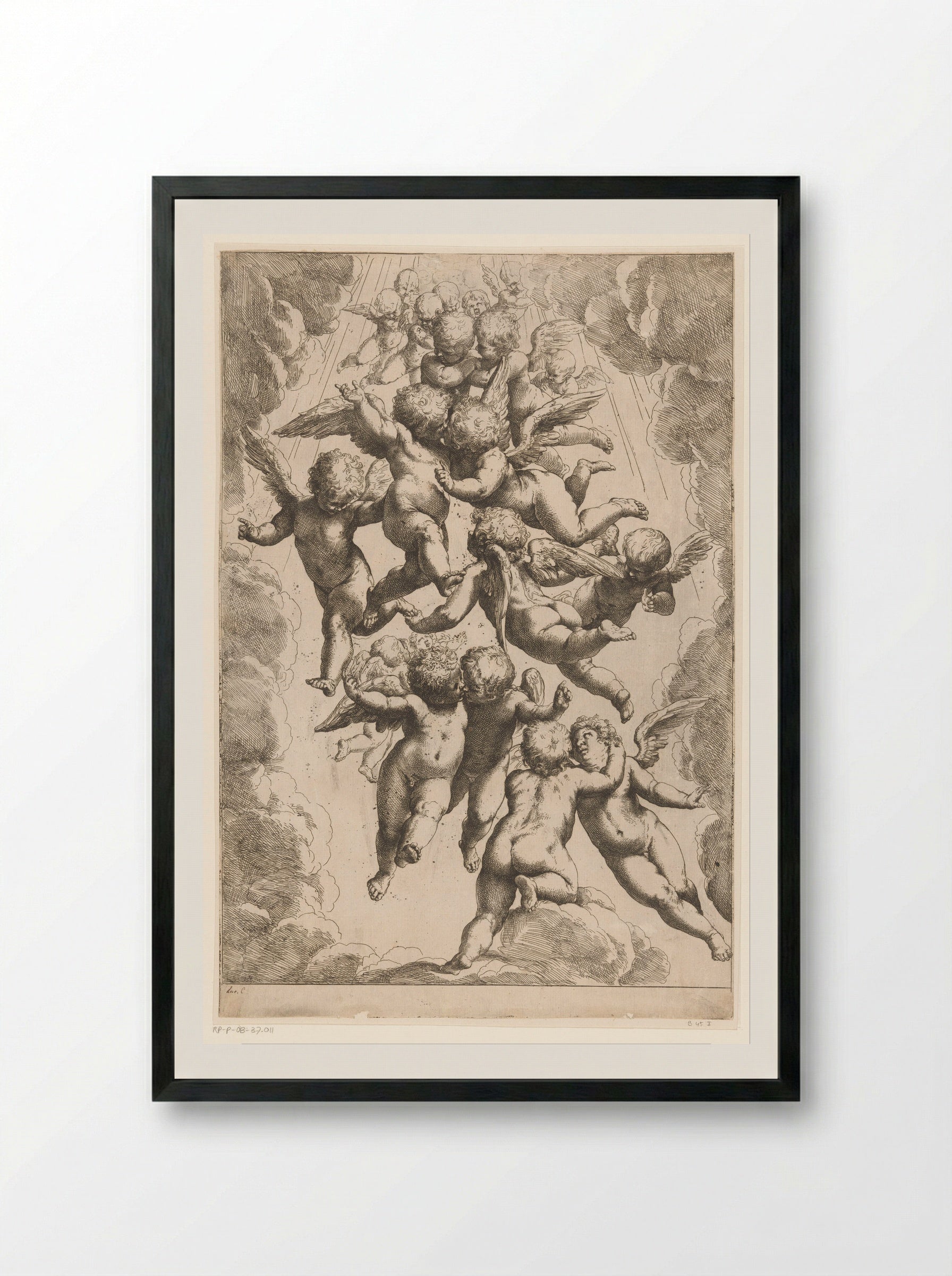Angels in Glory - Guido Reni - Framed Print Black