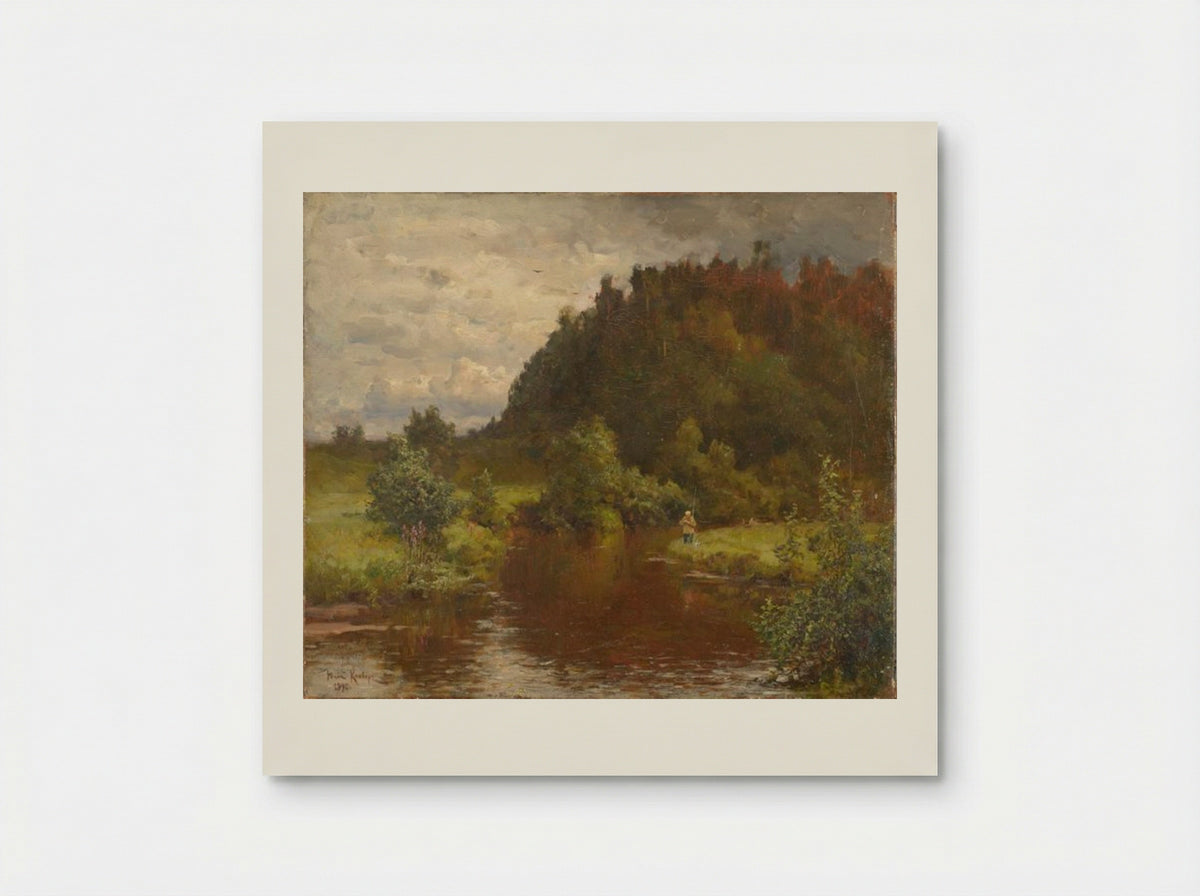 Angler by a River - Julius Sergius von Klever - Poster
