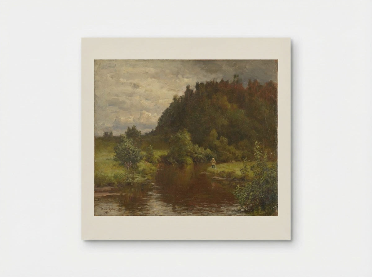 Angler by a River - Julius Sergius von Klever - Poster