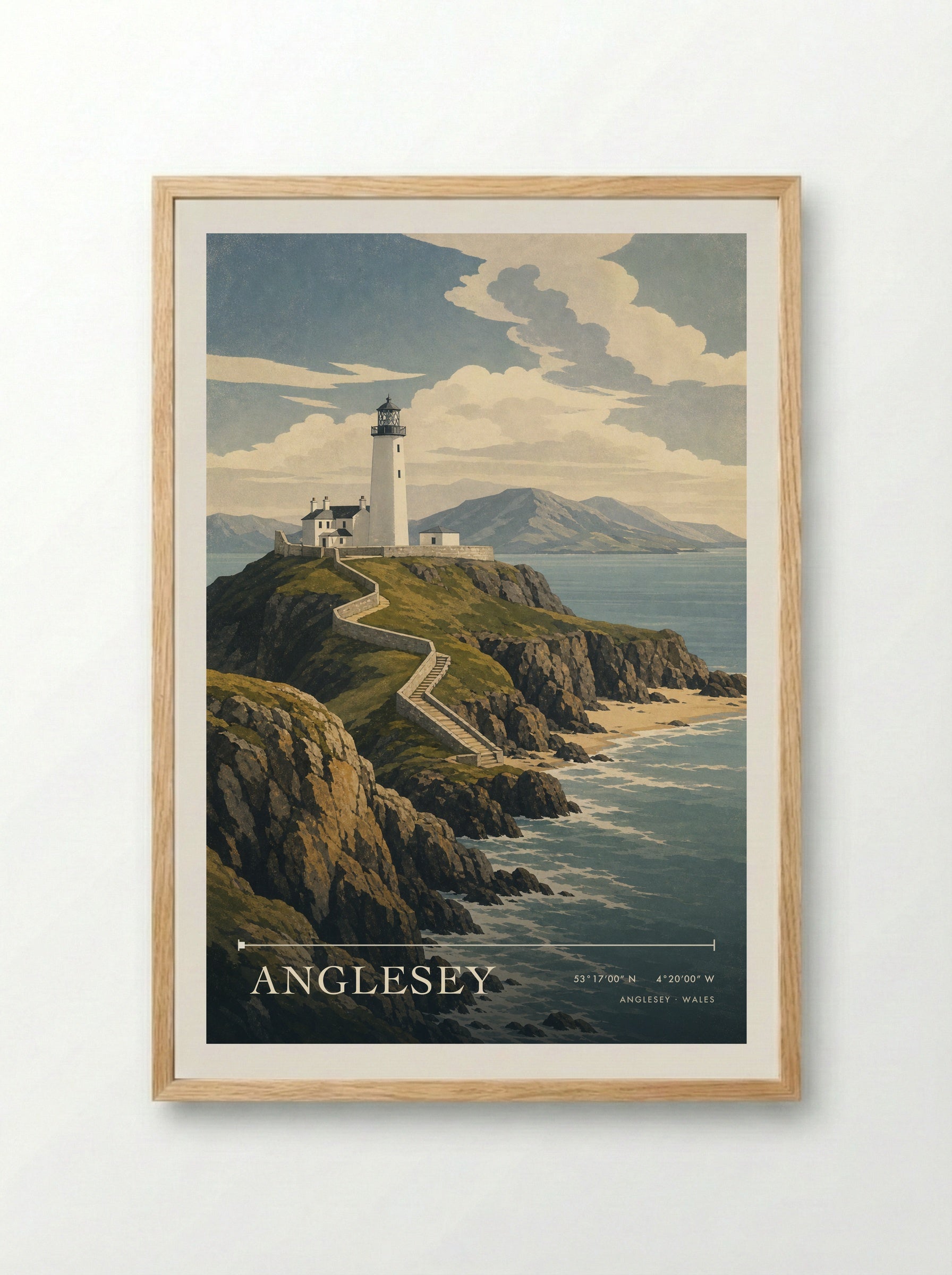 Anglesey Wales Travel Poster - Framed Print Wood