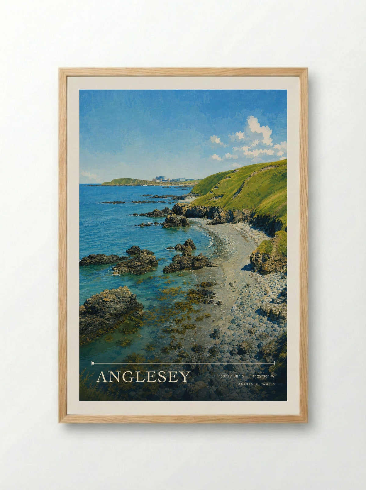 Anglesey Wales Travel Poster - Framed Print Wood