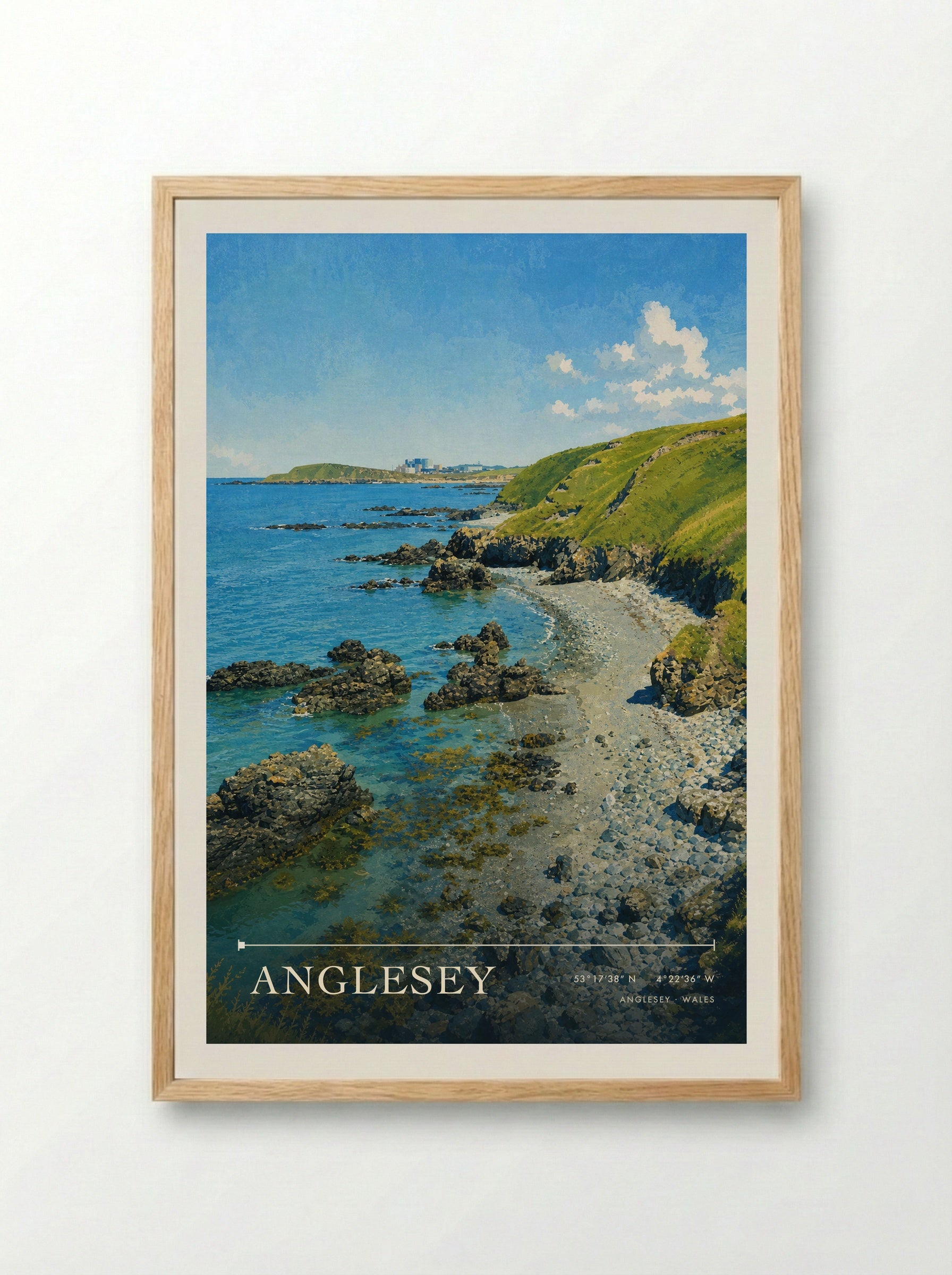 Anglesey Wales Travel Poster - Framed Print Wood