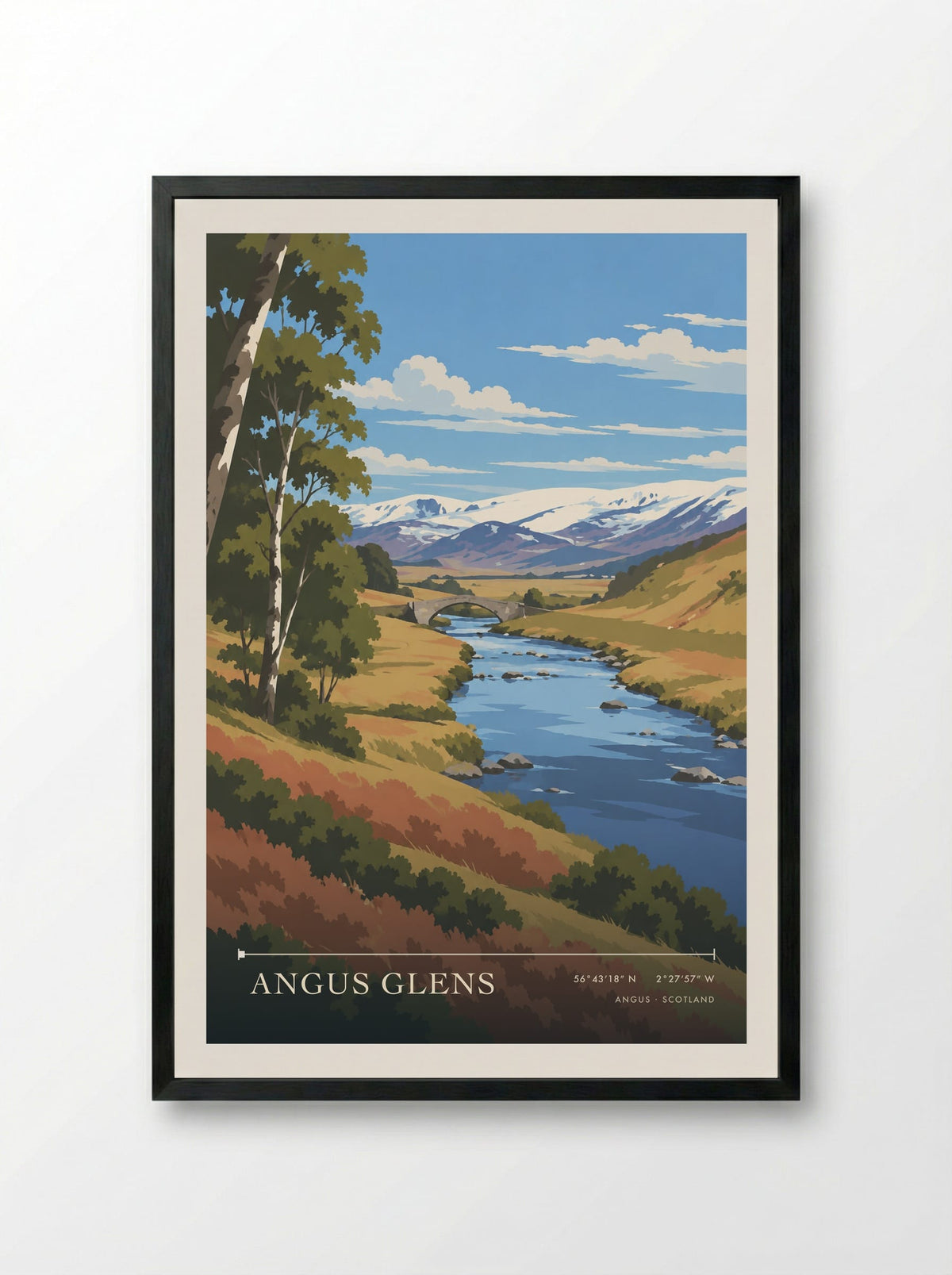 Angus Glens | Travel Poster - Framed Print Black