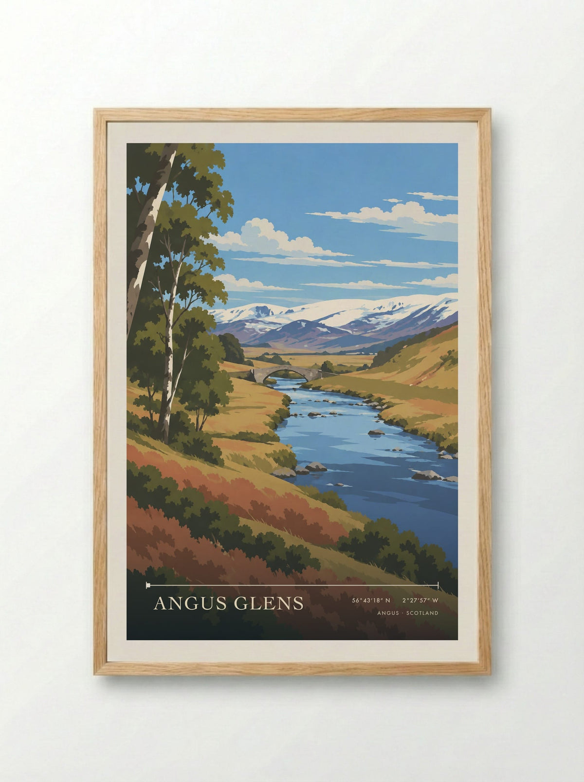Angus Glens | Travel Poster - Framed Print Wood