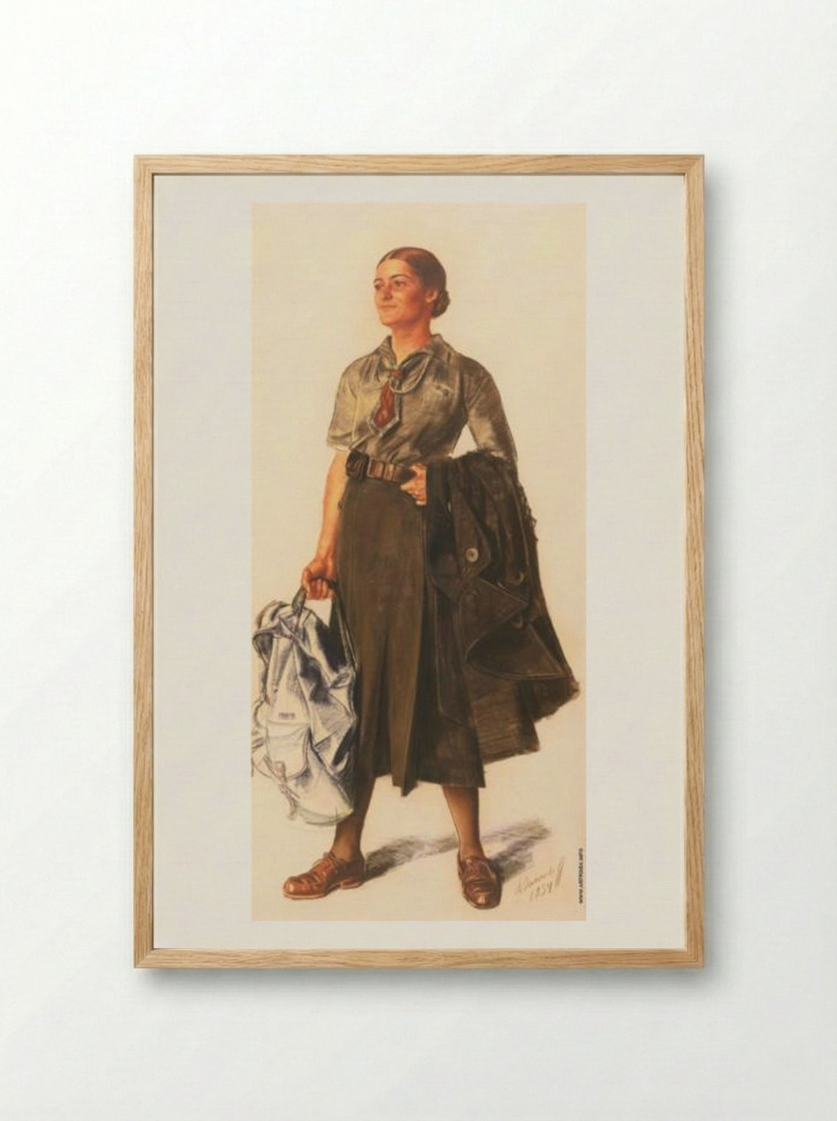Anita Lopez in the form of scout - Alexandre Jacovleff - Framed Print Wood