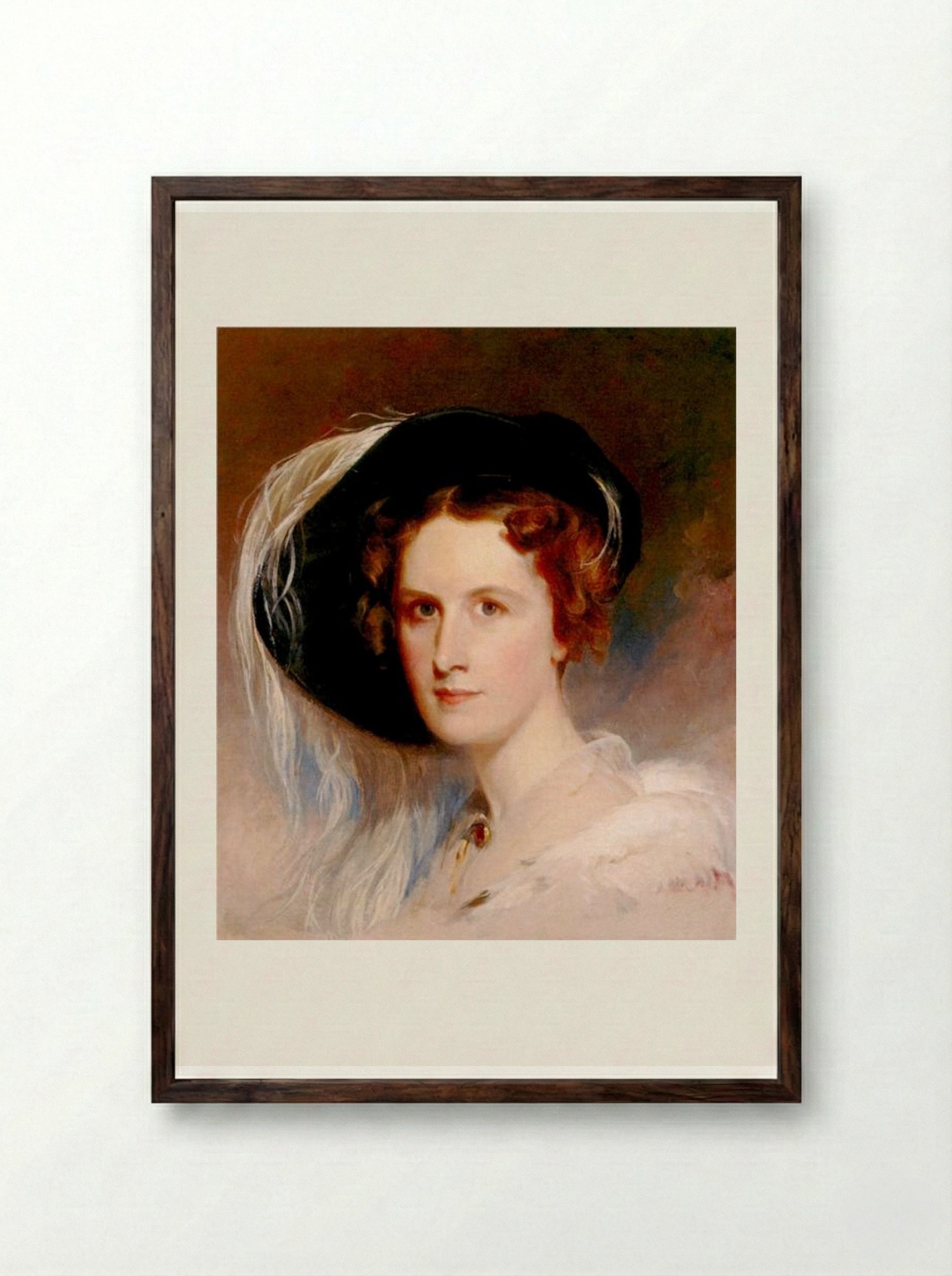 Ann Biddle Hopkinson - Thomas Sully - Framed Print Dark Wood