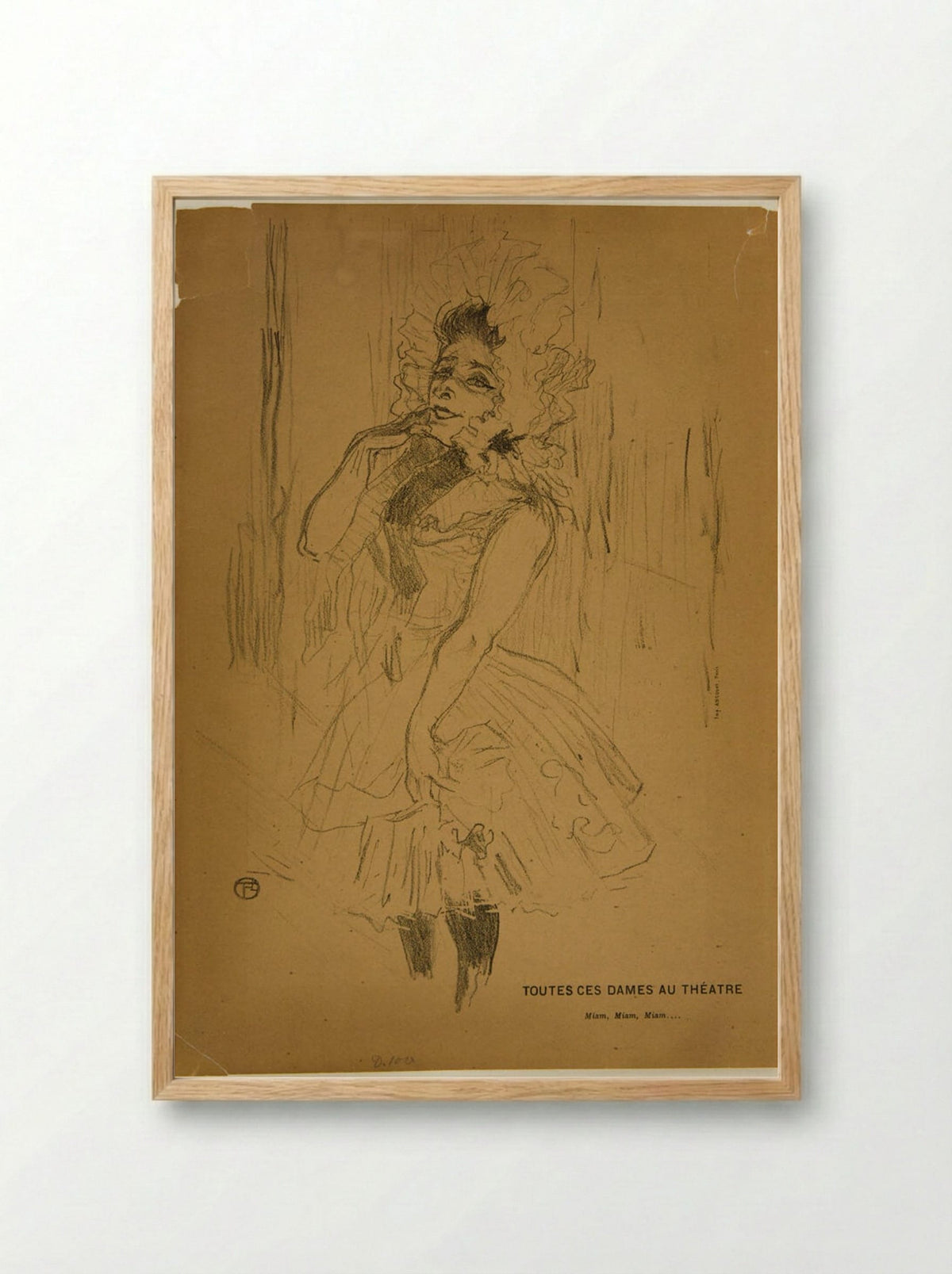 Anna Held, in Toutes ces Dames au Théâtre - Henri de Toulouse-Lautrec - Framed Print Wood