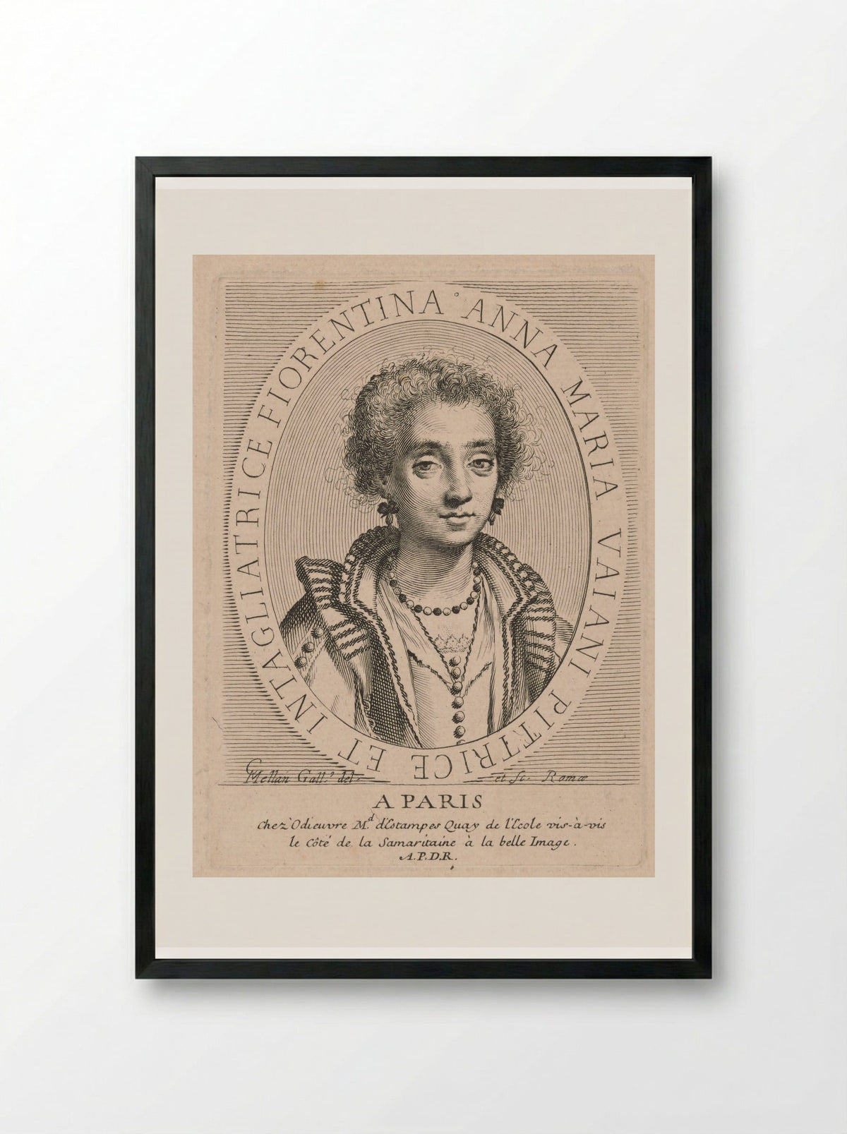 Anna Maria Vaiani - Claude Mellan - Framed Print Black