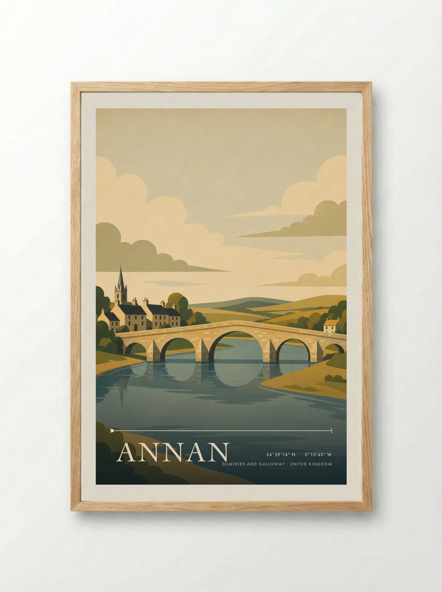 Annan Dumfries and Galloway United Kingdom Travel Poster - Framed Print Wood
