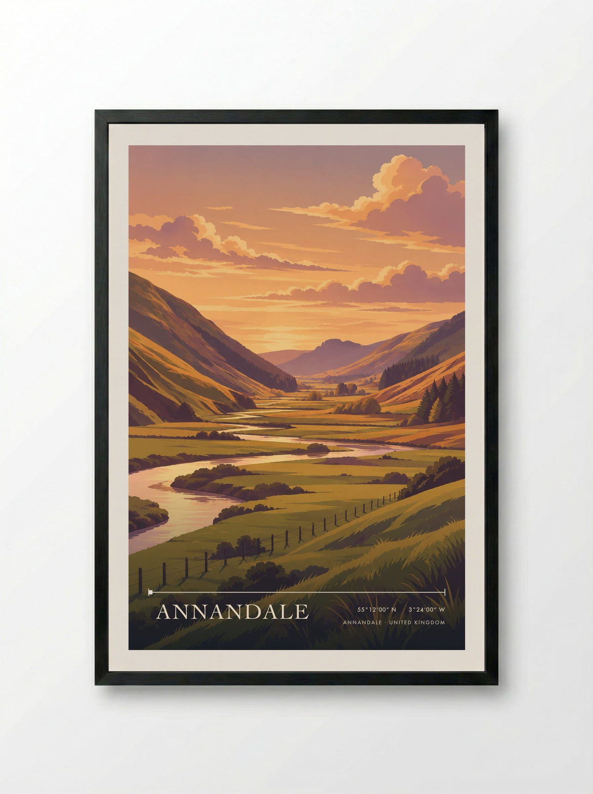 Annandale | Travel Poster - Framed Print Black