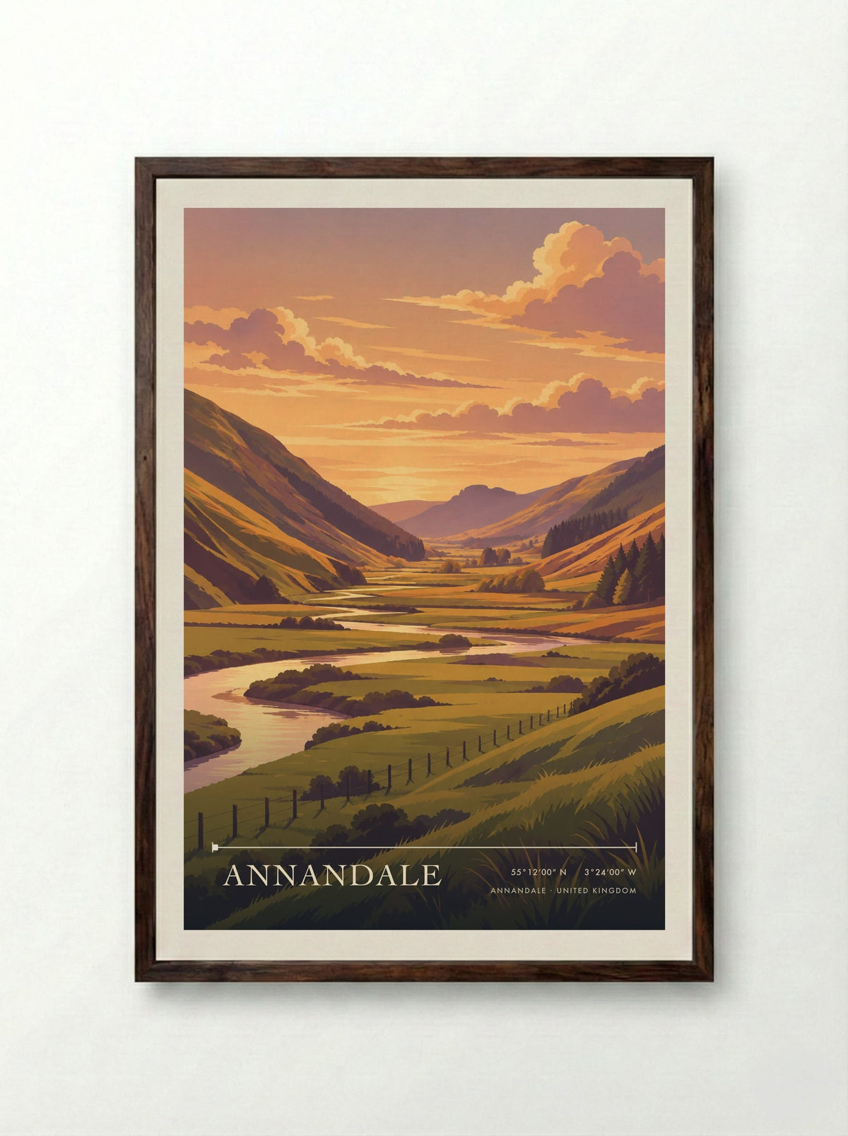Annandale | Travel Poster - Framed Print Dark Wood