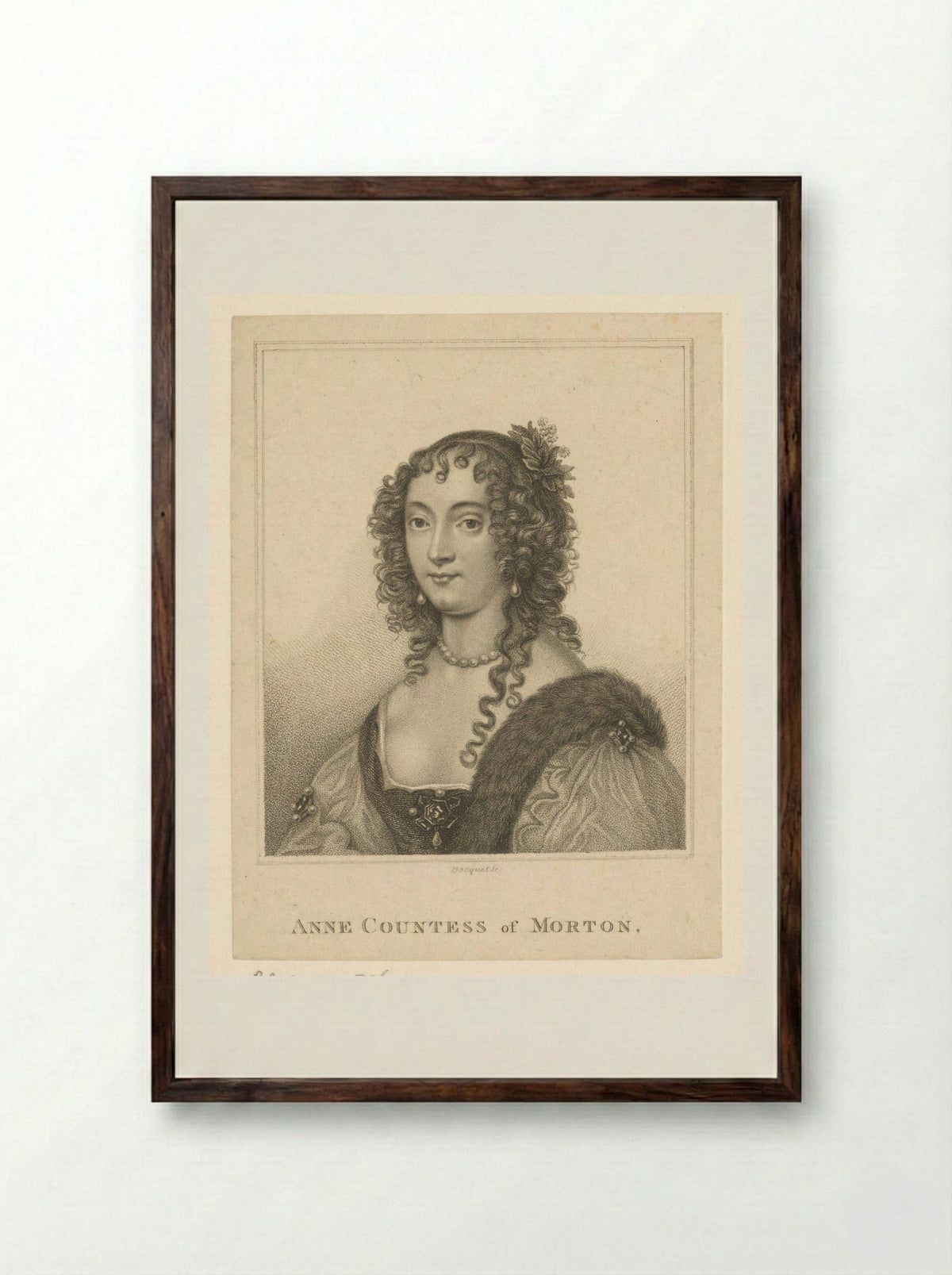 Anne, Countess of Morton - John Scott - Framed Print Dark Wood