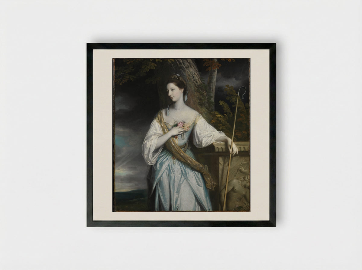 Anne Dashwood, Later Countess of Galloway - Sir Joshua Reynolds - Framed Print Black