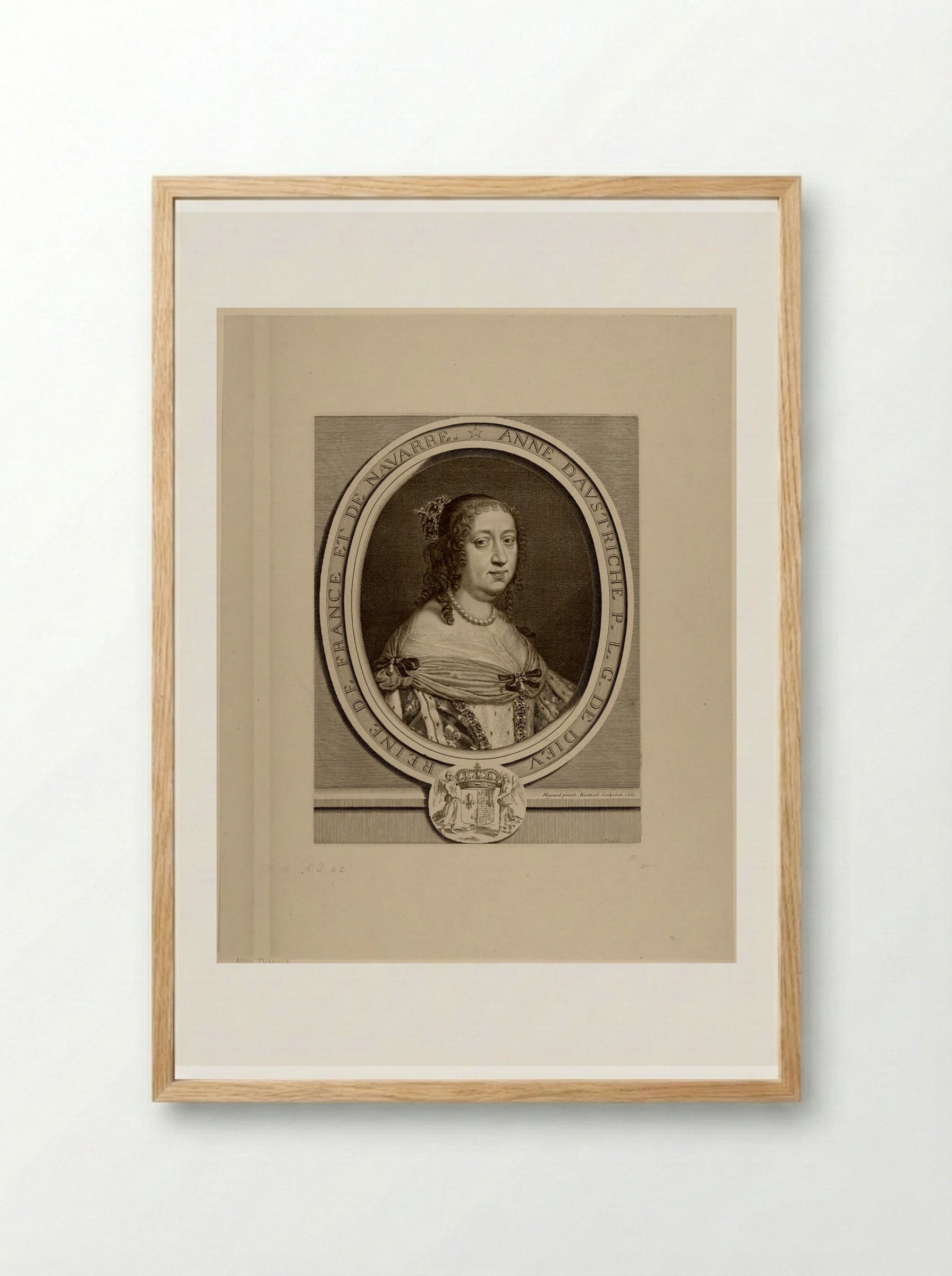 Anne d'Autriche - Robert Nanteuil - Framed Print Wood