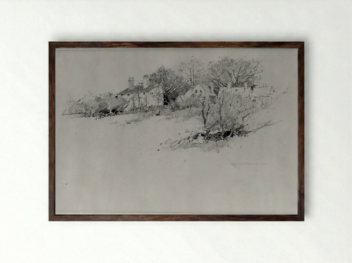 Annisquam, Massachusetts - Charles Herbert Woodbury - Framed Print Dark Wood