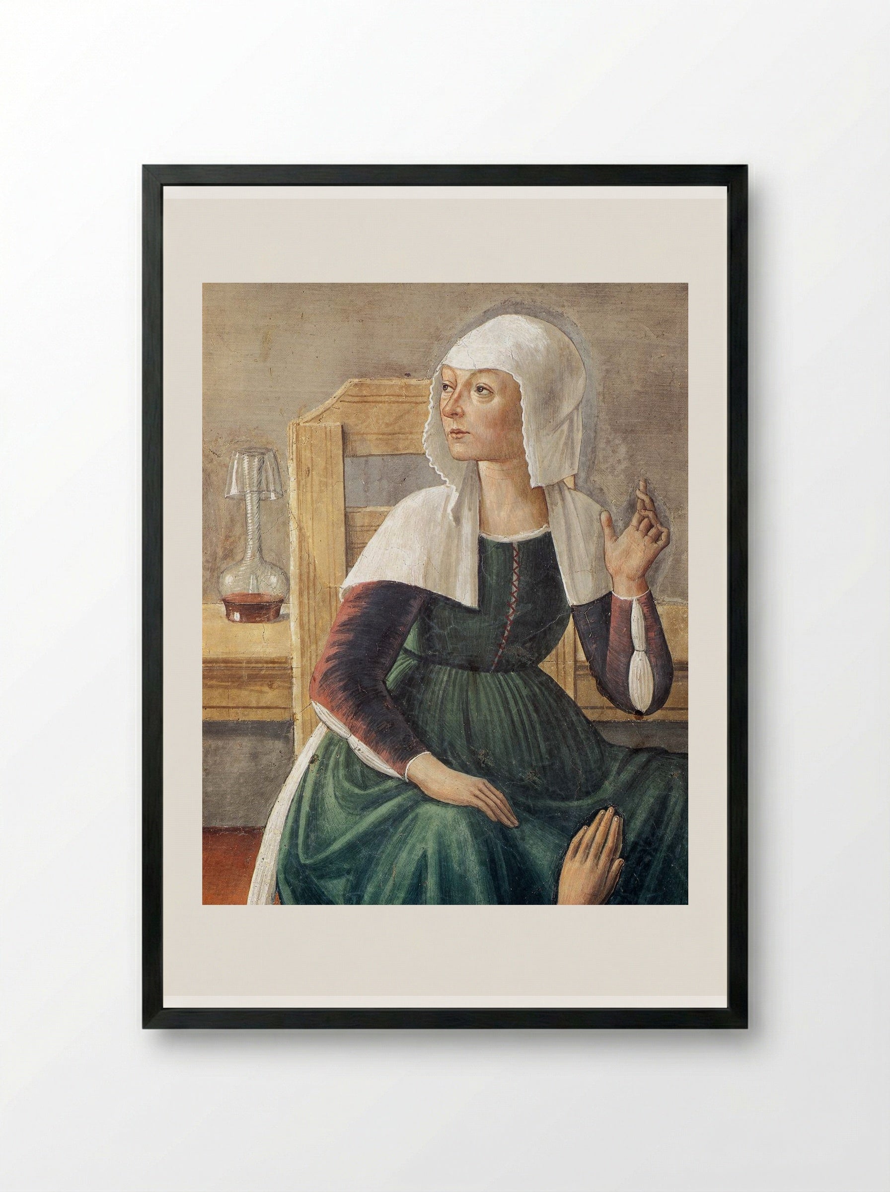 Announcement of Death to St. Fina - Domenico Ghirlandaio - Framed Print Black
