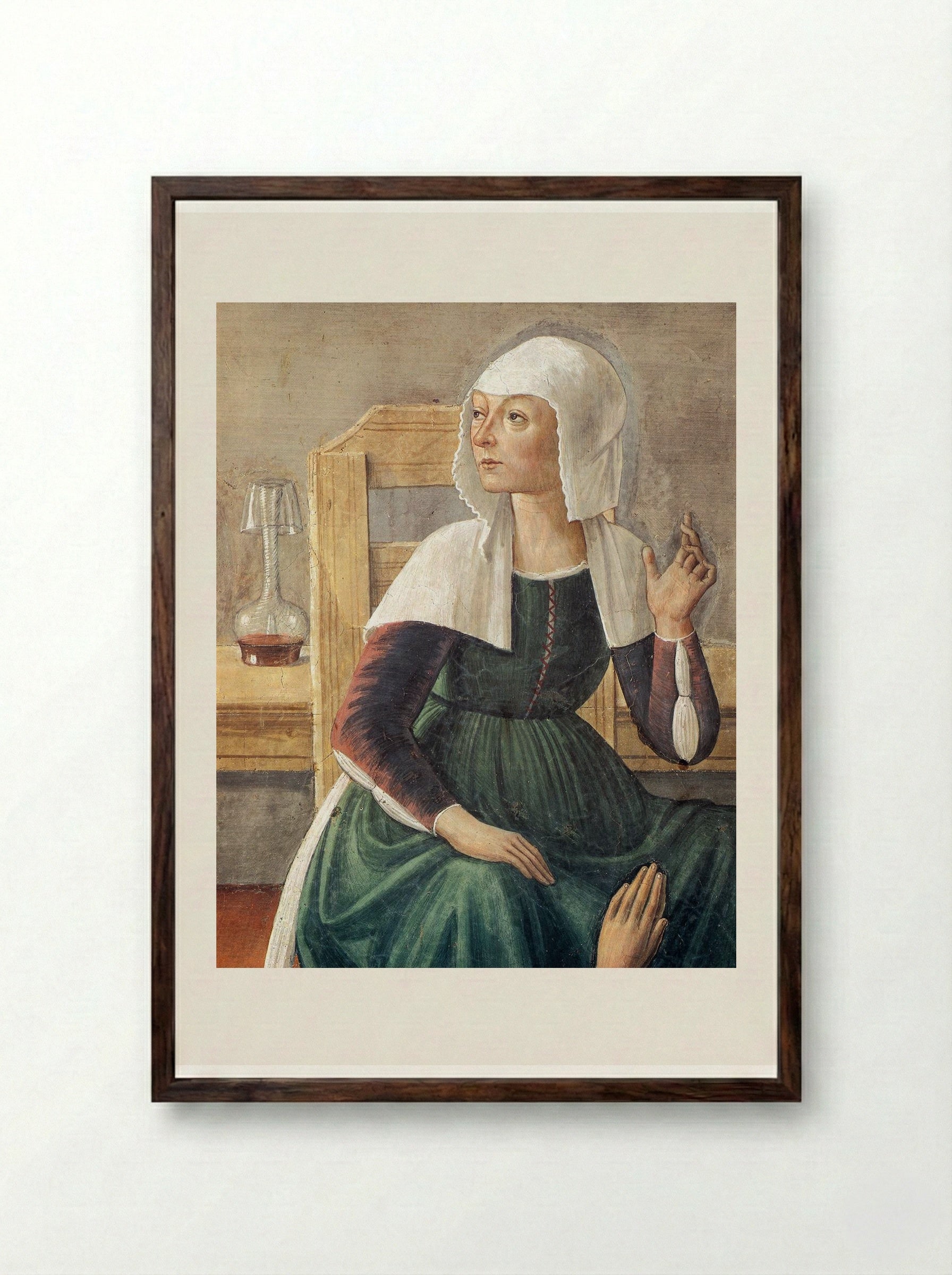 Announcement of Death to St. Fina - Domenico Ghirlandaio - Framed Print Dark Wood