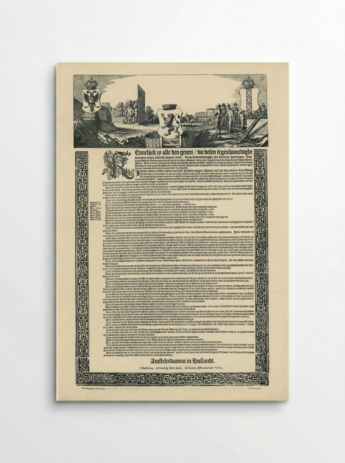 Announcement of a Crossbow Shooting Competition (1649) - A. Kroon - Poster