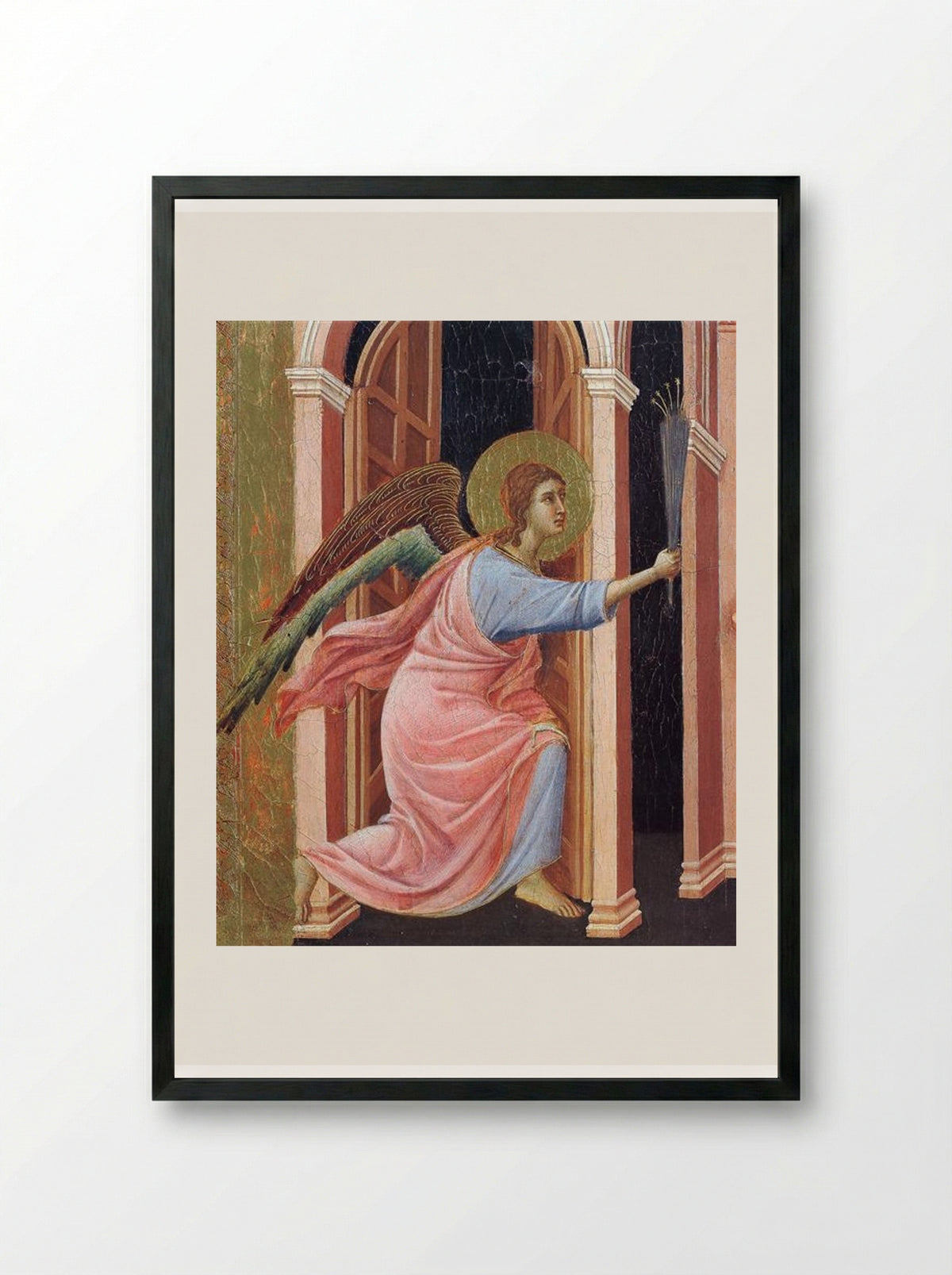 Annunciation (Fragment) - Duccio di Buoninsegna - Framed Print Black