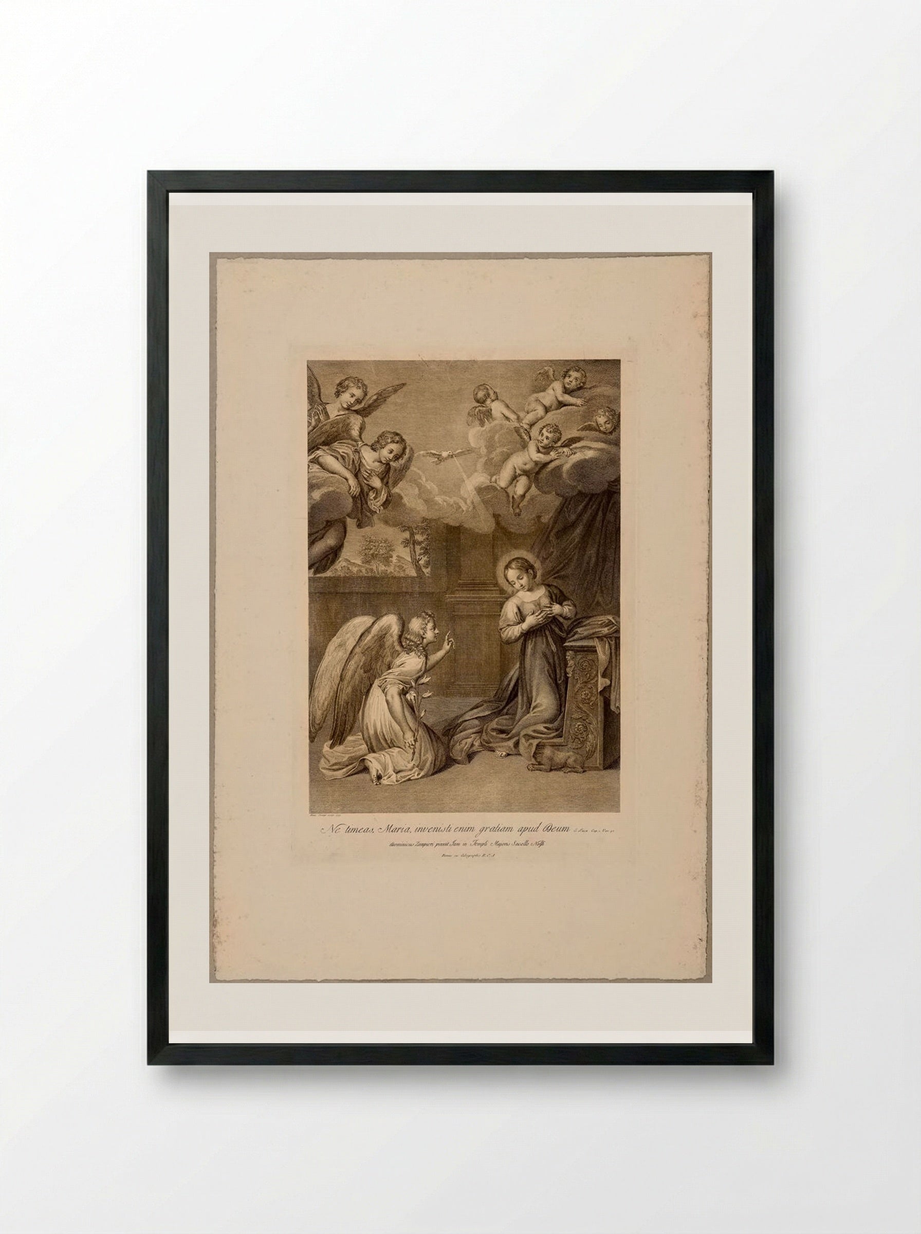 Annunciation - Domenico Cunego - Framed Print Black