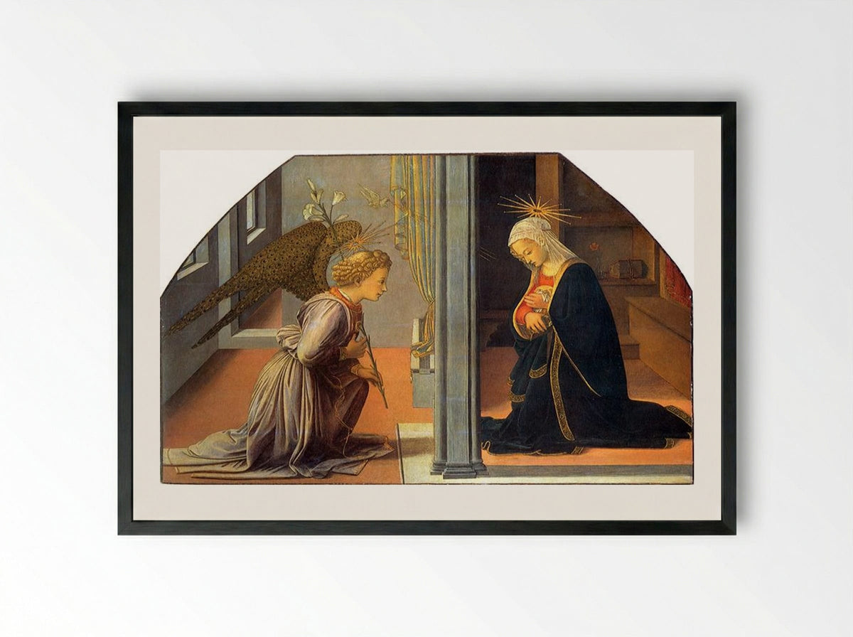 Annunciation - Filippo Lippi - Framed Print Black