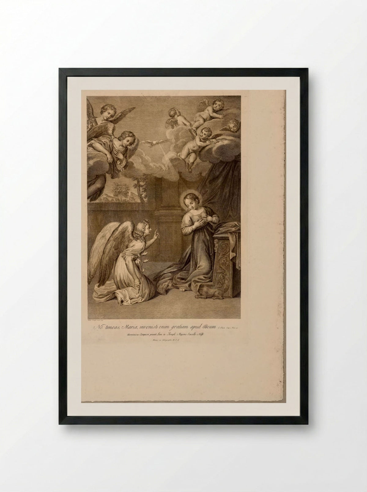Annunciation - Domenico Cunego - Framed Print Black
