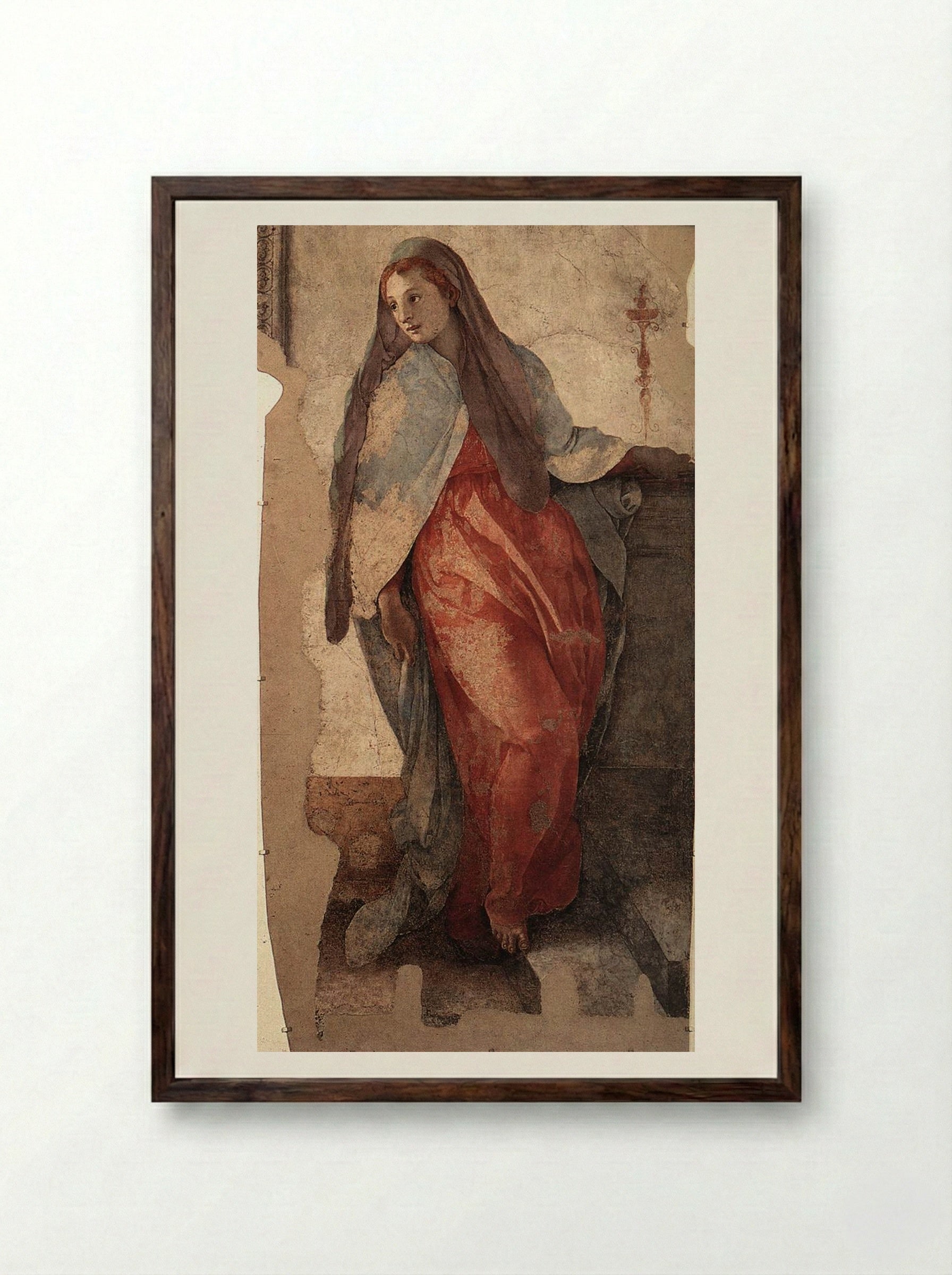 Annunciation - Jacopo Pontormo - Framed Print Dark Wood