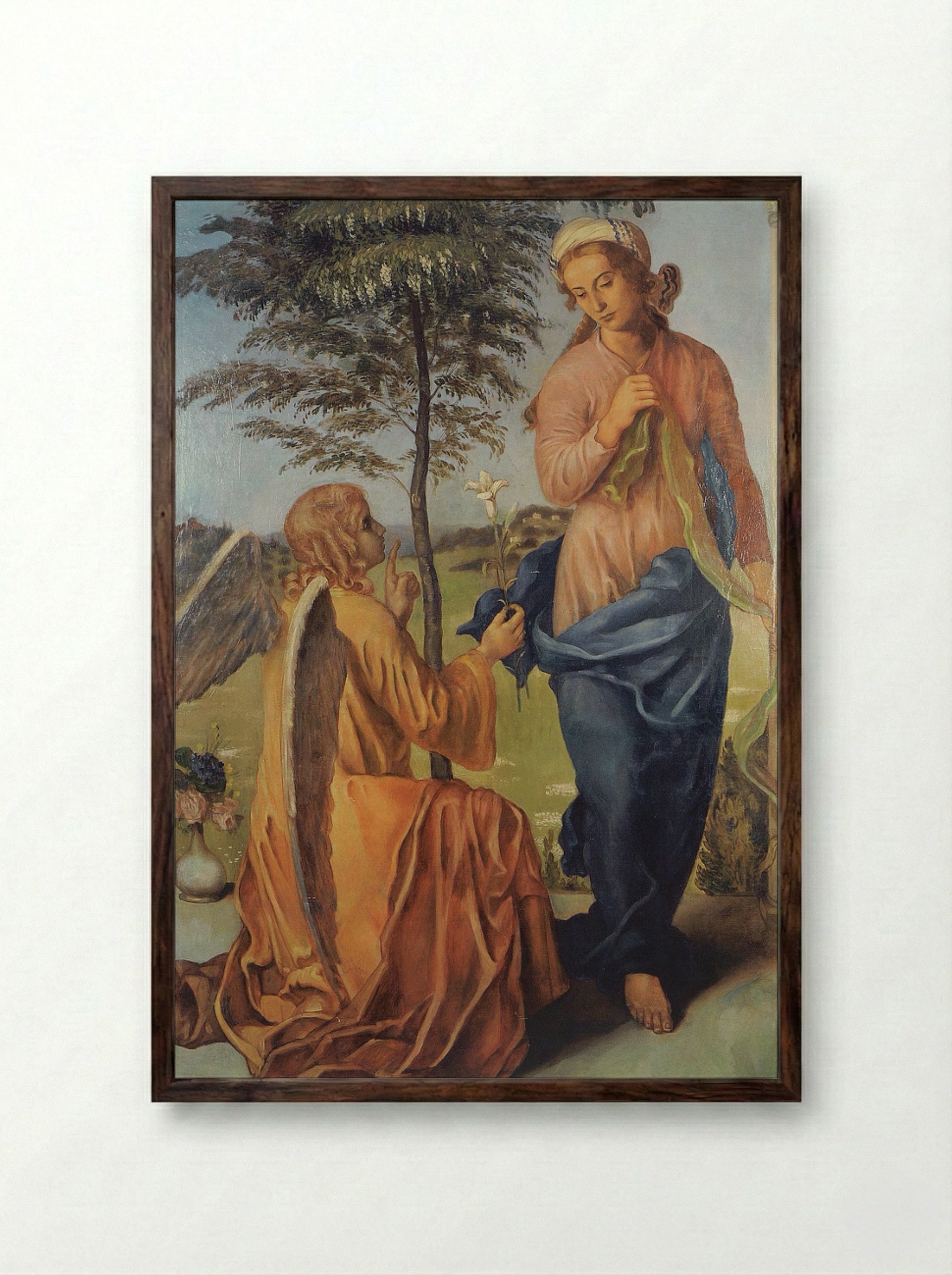 Annunciation - Émile Bernard - Framed Print Dark Wood