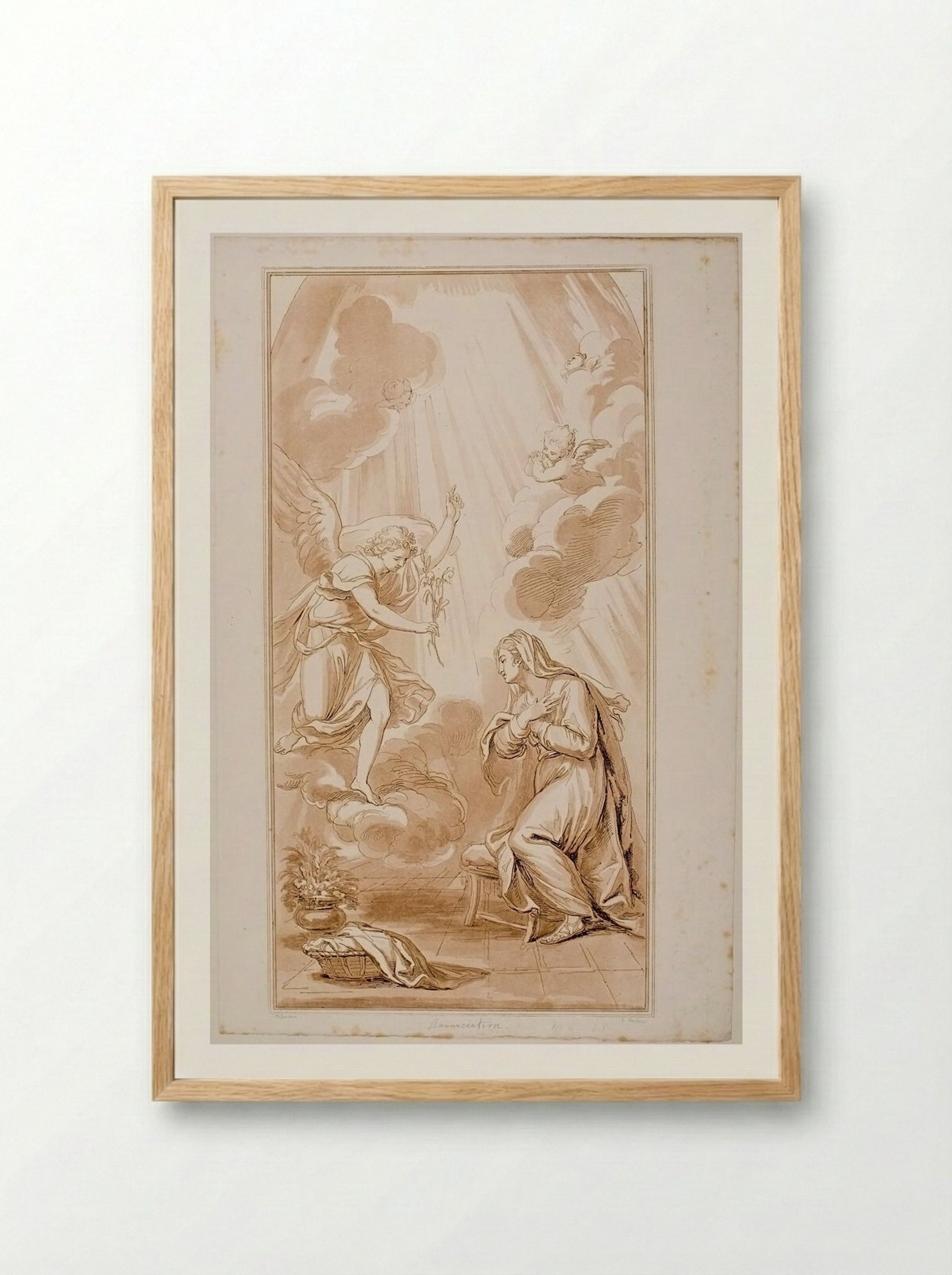 Annunciation - Richard Earlom - Framed Print Wood