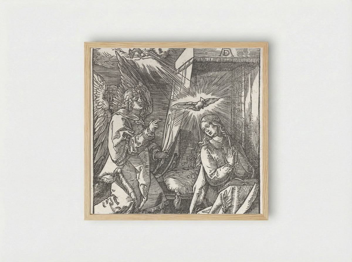 Annunciation - Johannes Mommard - Framed Print Wood
