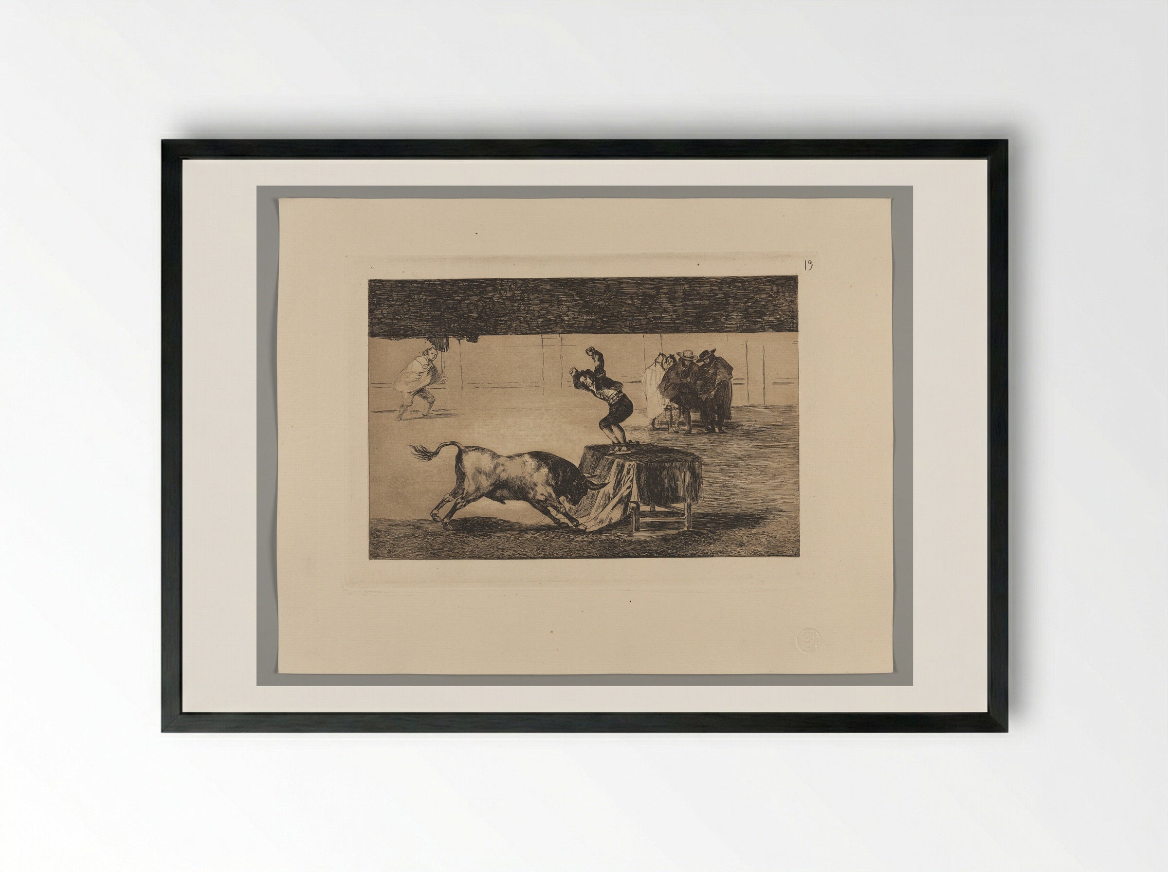 Another Madness of His in the Same Ring - Francisco José de Goya y Lucientes - Framed Print Black