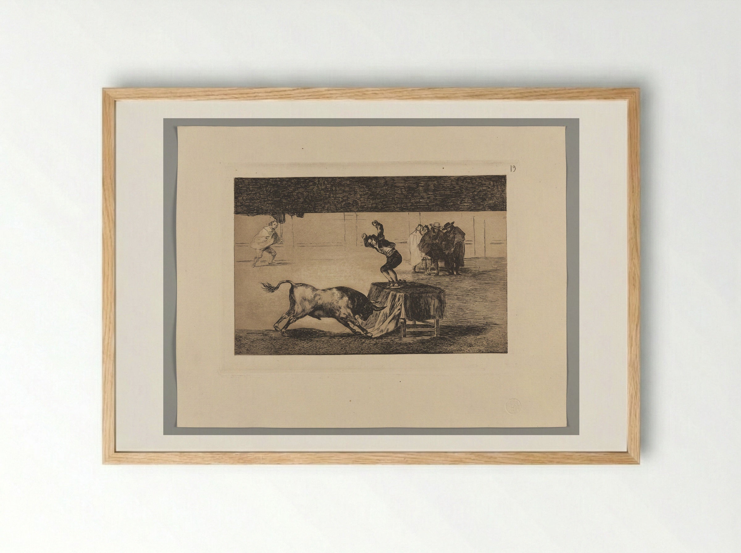 Another Madness of His in the Same Ring - Francisco José de Goya y Lucientes - Framed Print Wood