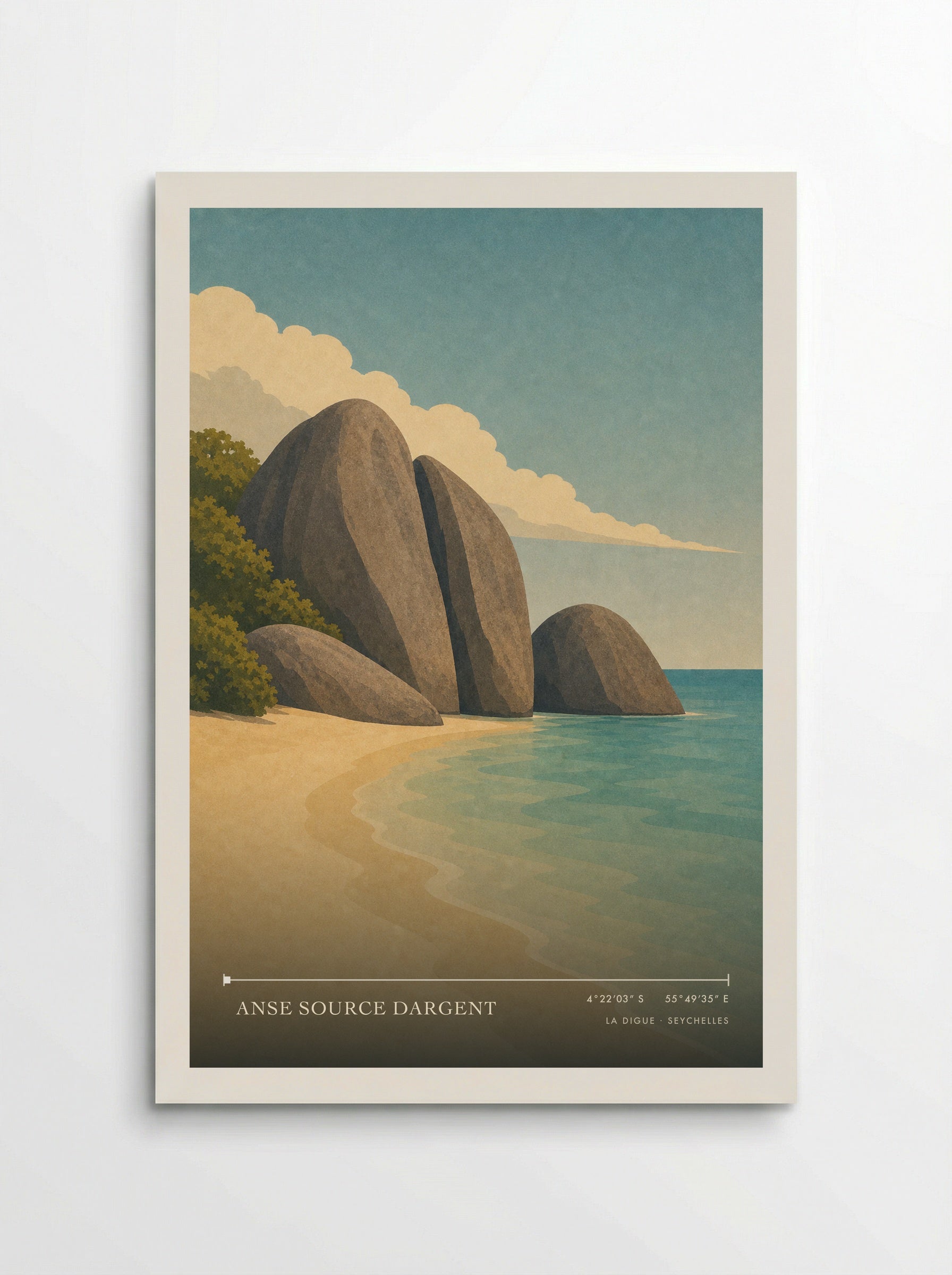 Anse Source dArgent Travel Poster Artwork - Poster