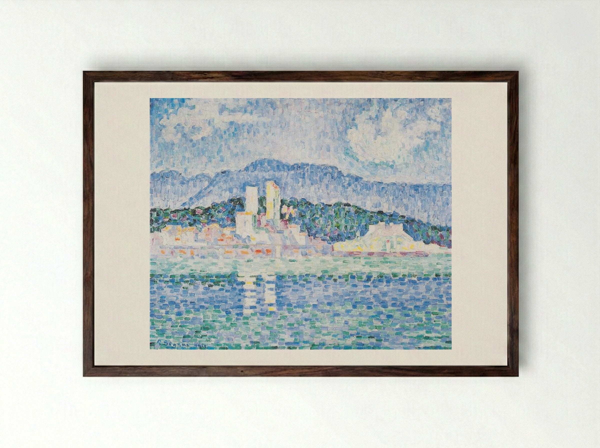 Antibes, Thunderstorms - Paul Signac - Framed Print Dark Wood