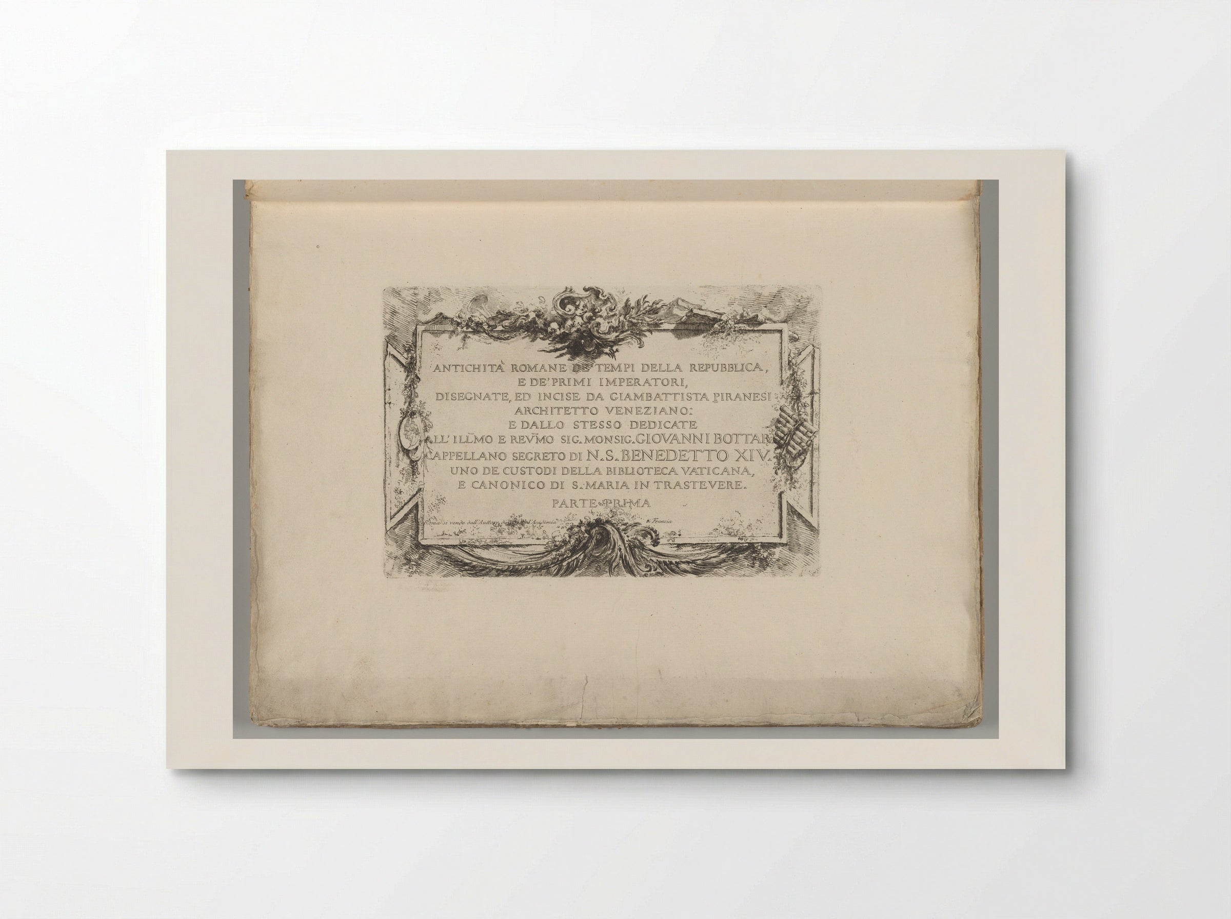 Antichità Romane de' Tempi della Repubblica e de' primi Imperatori - Giovanni Battista Piranesi - Poster