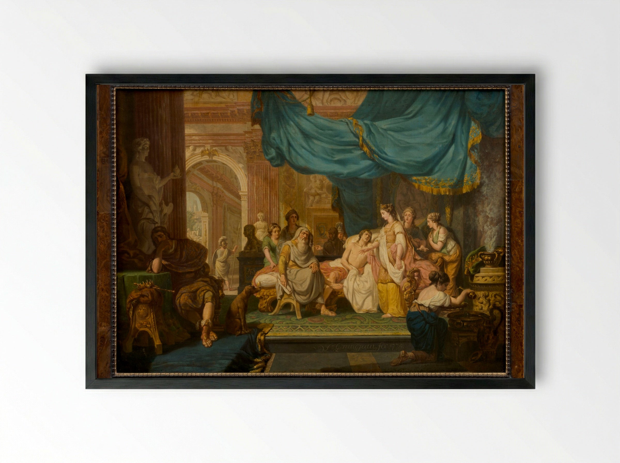 Antiochus and Stratonice - Jean Grandjean - Framed Print Black