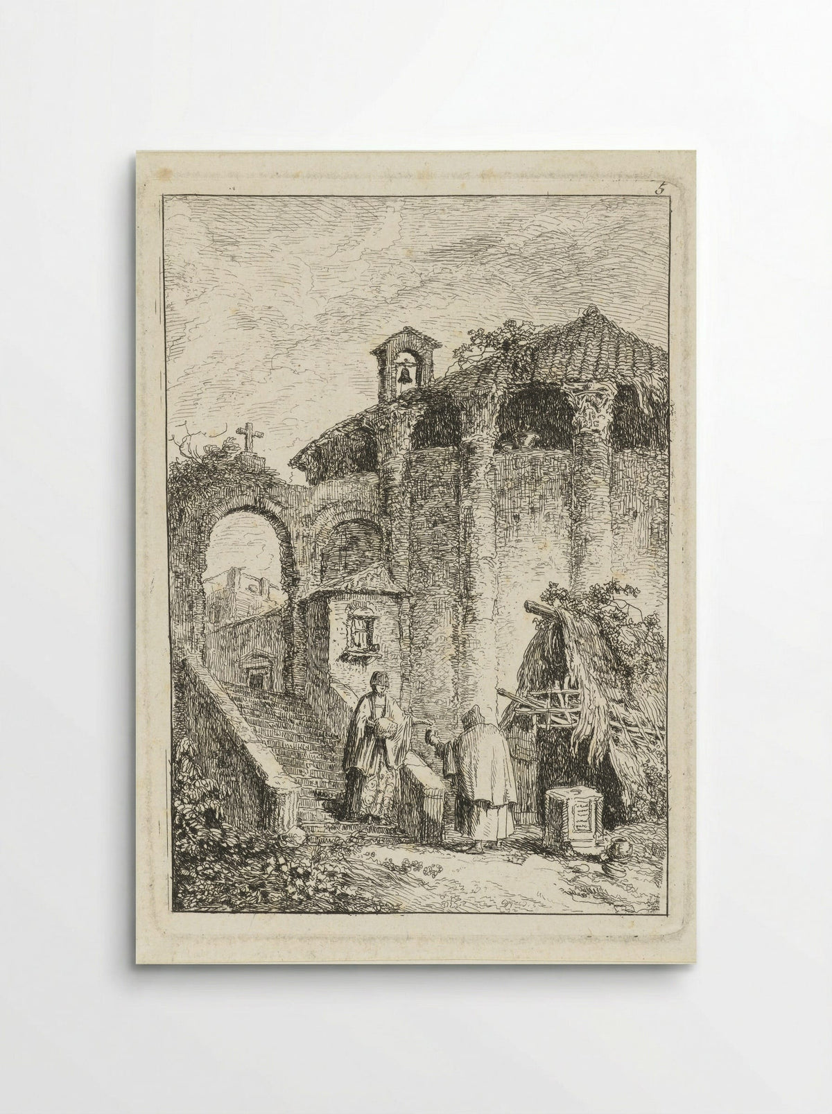 Antique Temple - Hubert Robert - Poster