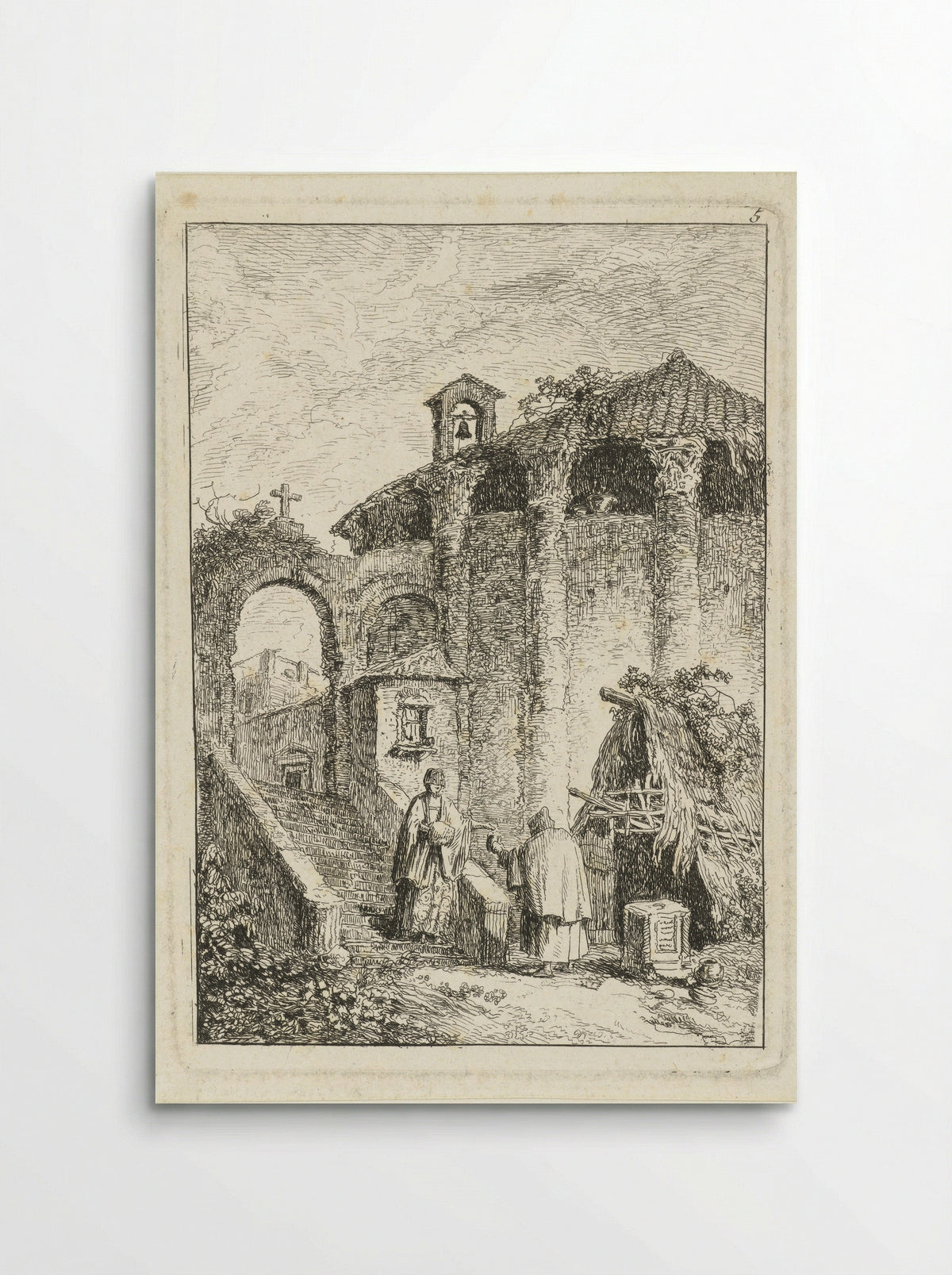 Antique Temple - Hubert Robert - Poster