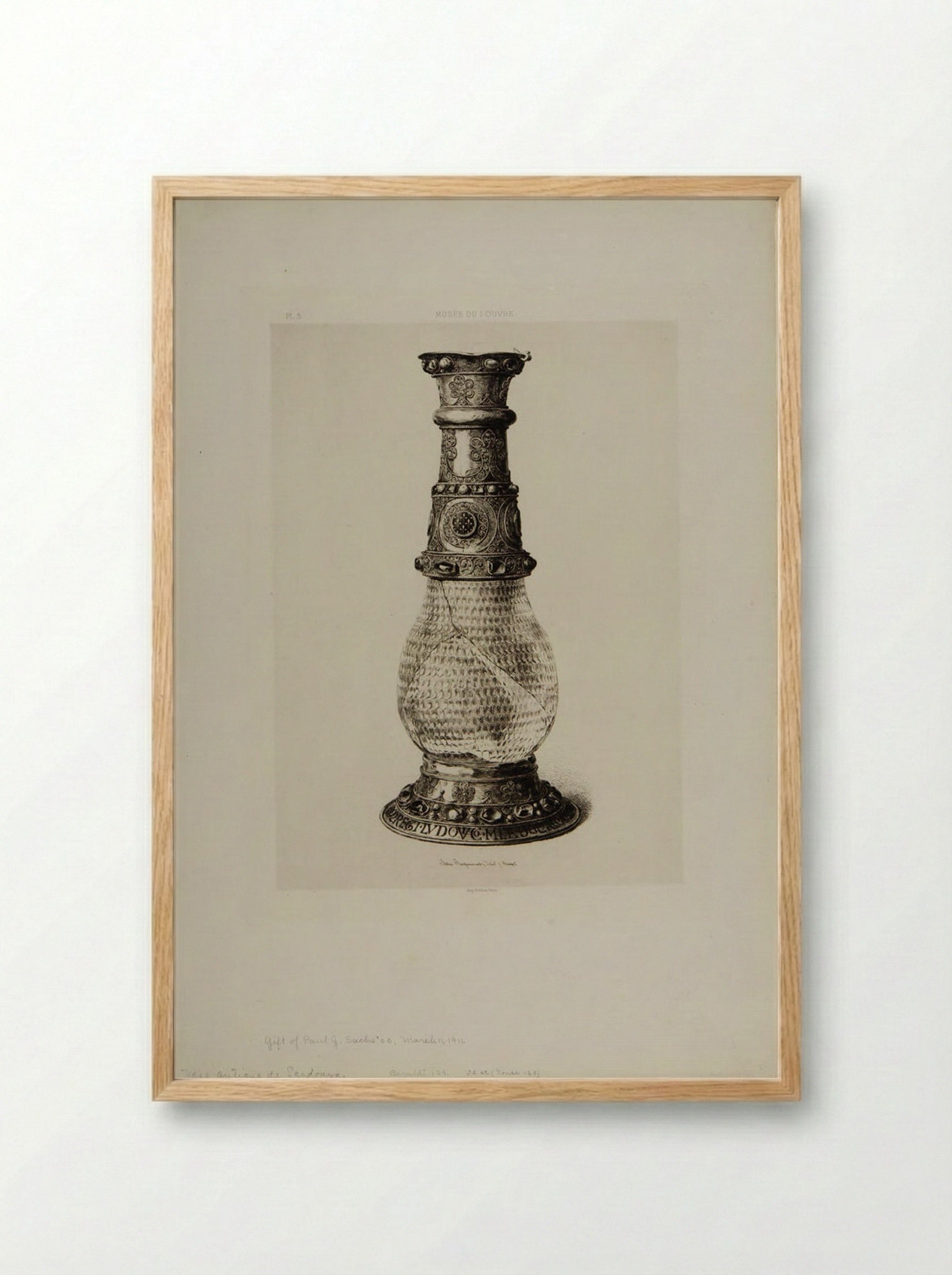 Antique Vase of Sardonyx - Jules Ferdinand Jacquemart - Framed Print Wood