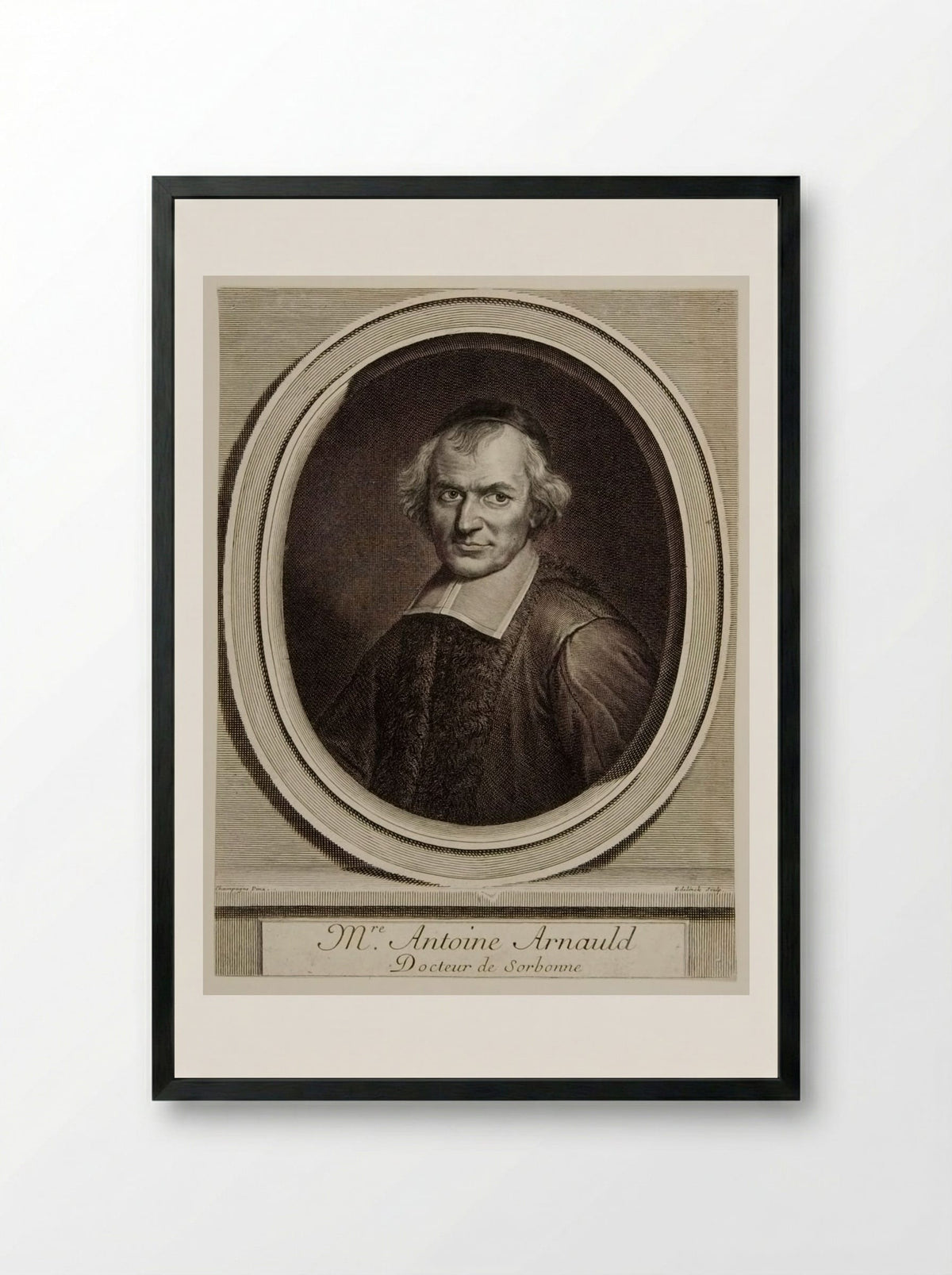 Antoine Arnauld - Gérard Edelinck - Framed Print Black