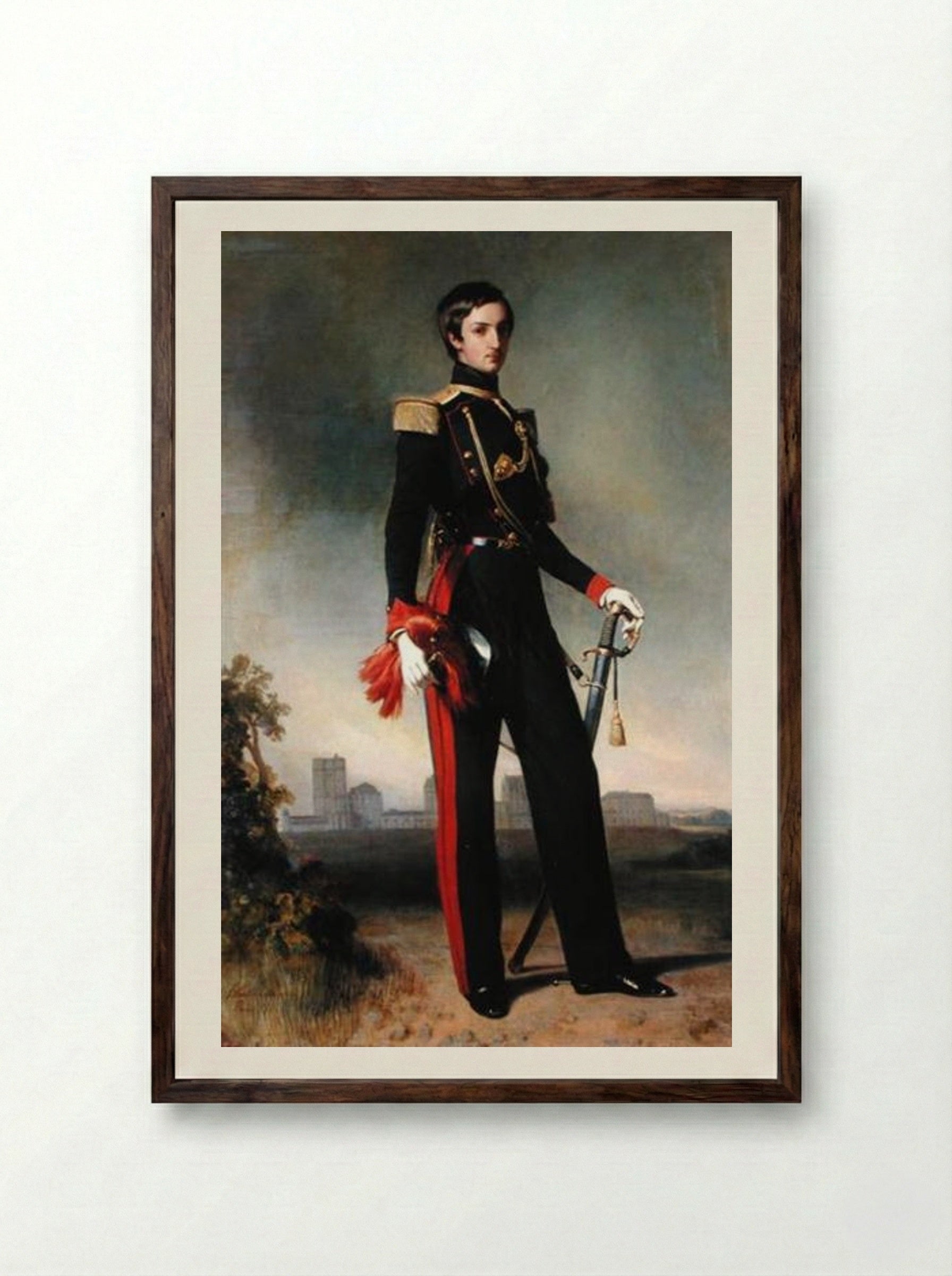 Antoine-Marie-Philippe-Louis d'Orléans, Duke of Montpensier - Franz Xaver Winterhalter - Framed Print Dark Wood