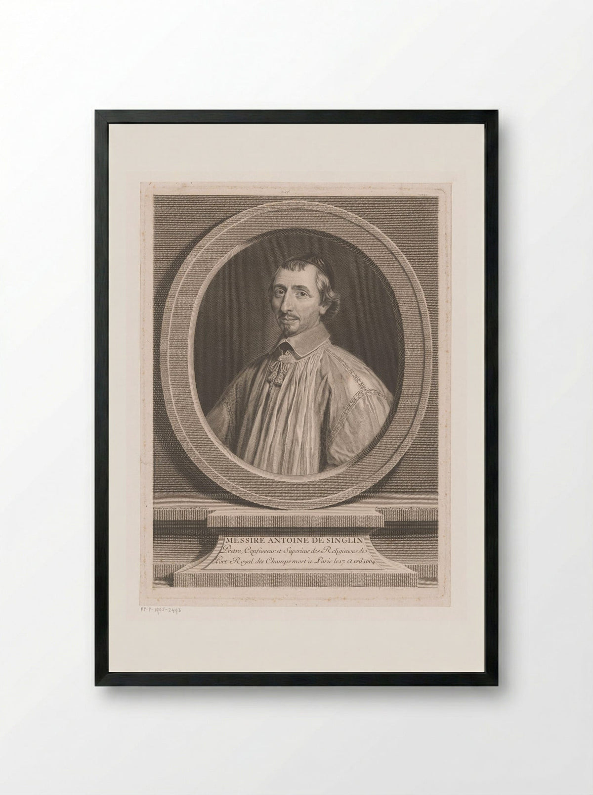 Antoine de Singlin - Johann Georg Wille - Framed Print Black