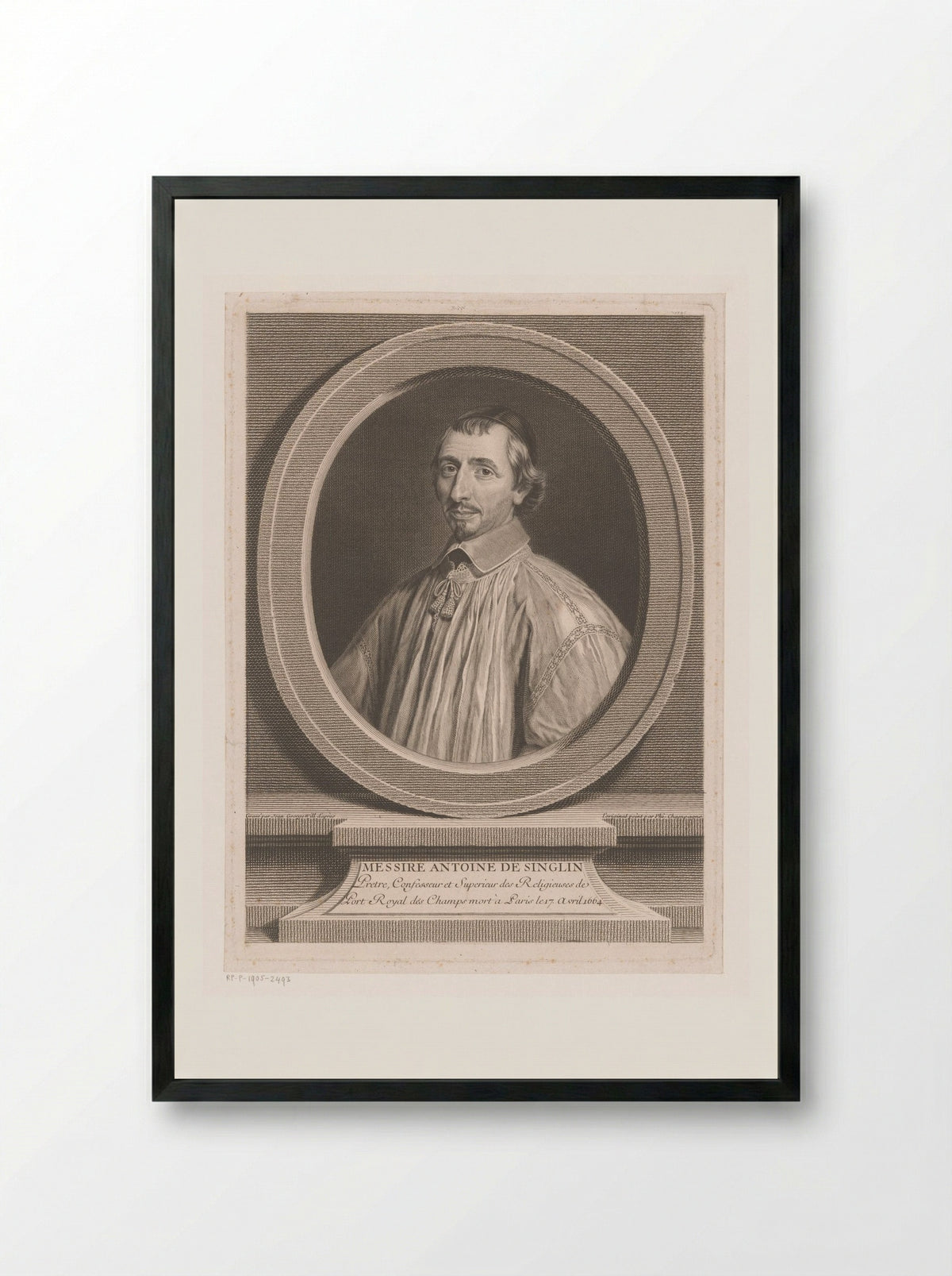 Antoine de Singlin - Johann Georg Wille - Framed Print Black
